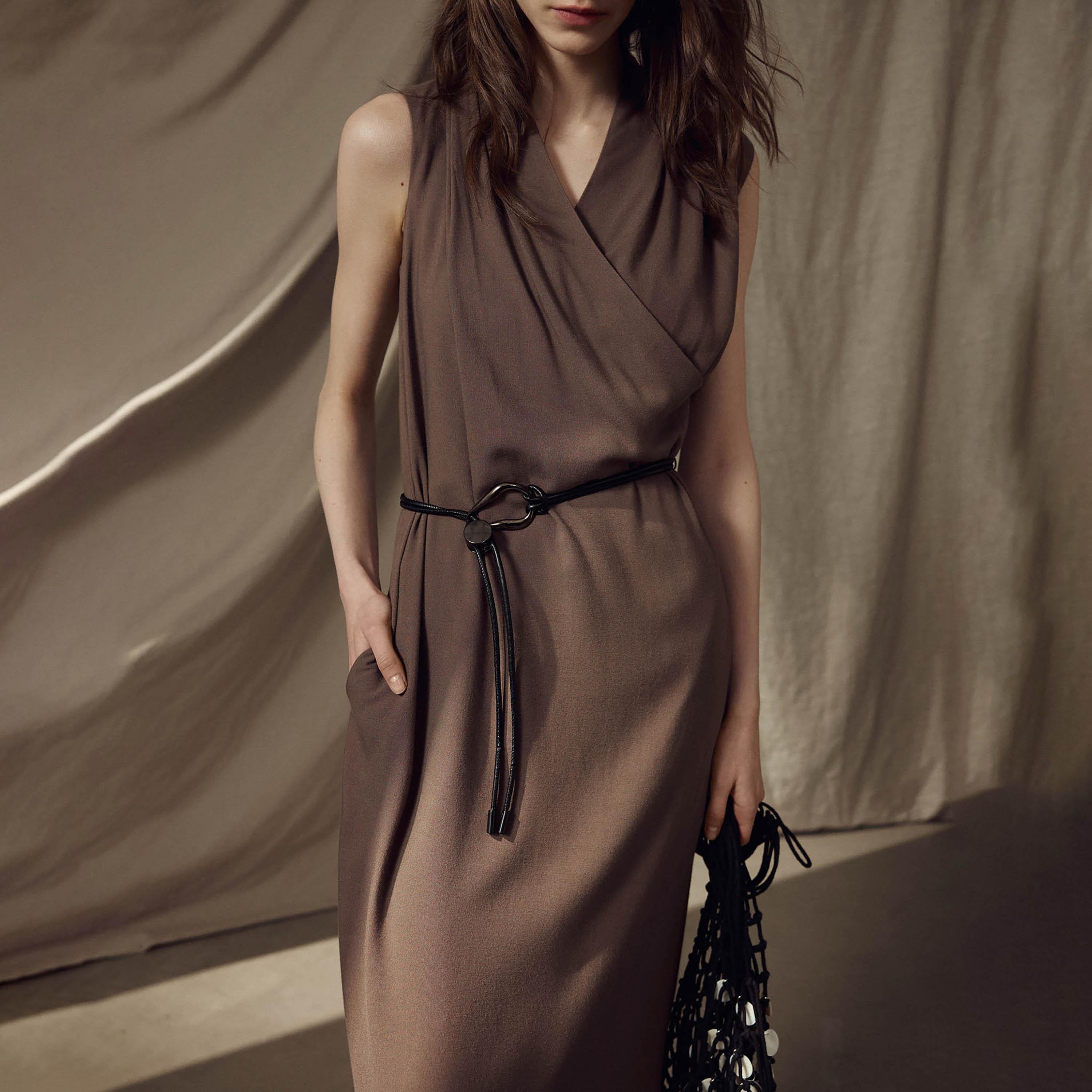 Lichi Stand-Up Collar Sheath Women's Midi Dress-women-clothing-dresses-image-4