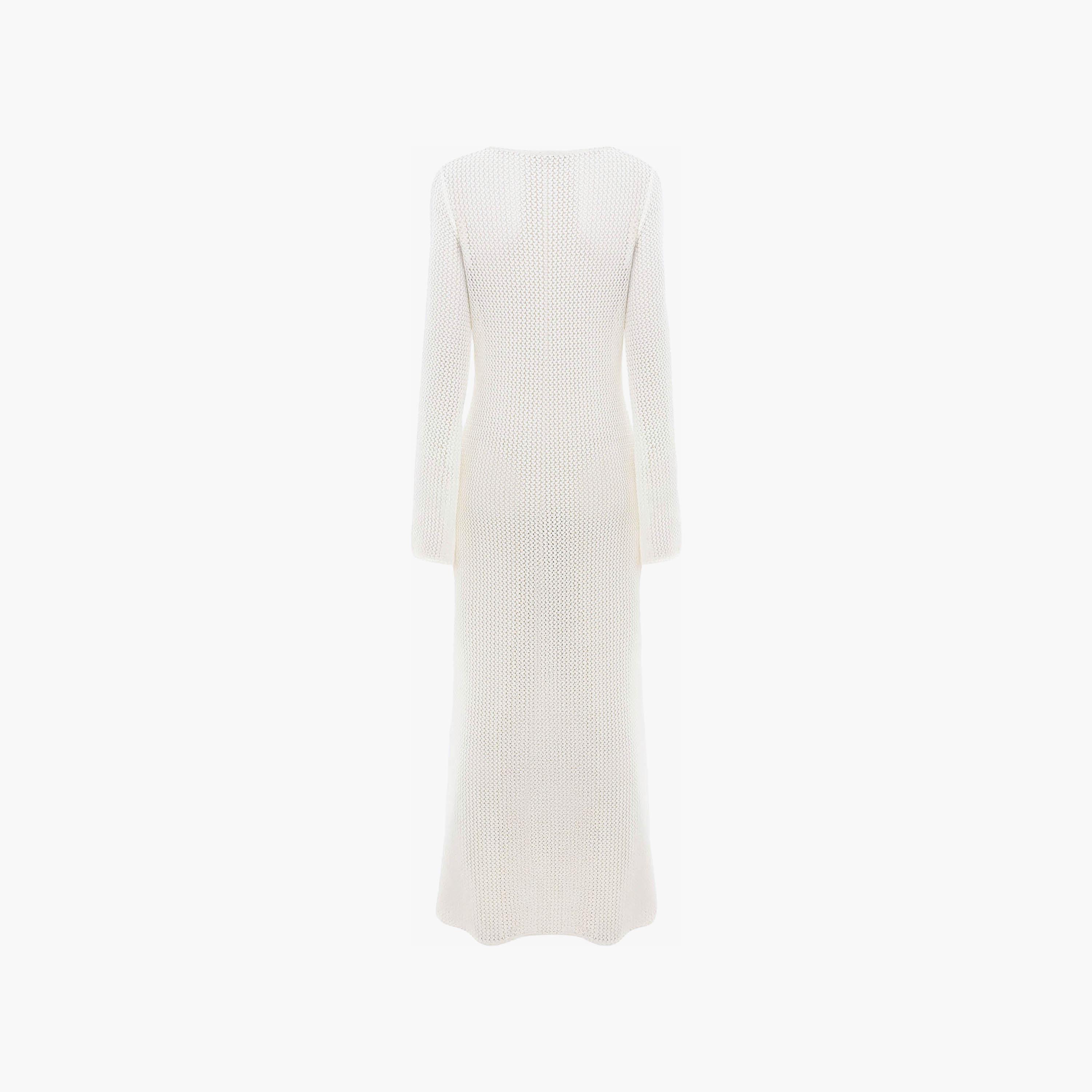 فستان ماكسي عمودي من الحياكة المفرغة باللون الكريمي من ليتشي-women-clothing-dresses-image-5