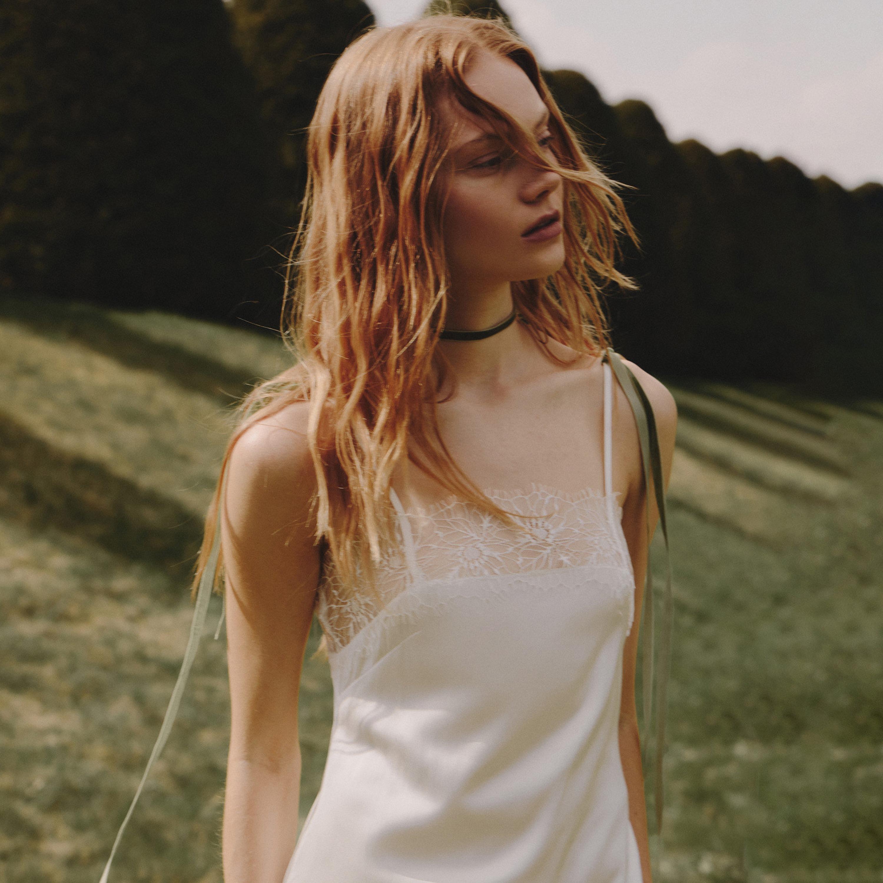 Lichi White Lace Trim Satin Spaghetti Straps Slip Women's Midi Dress-women-clothing-dresses-image-3