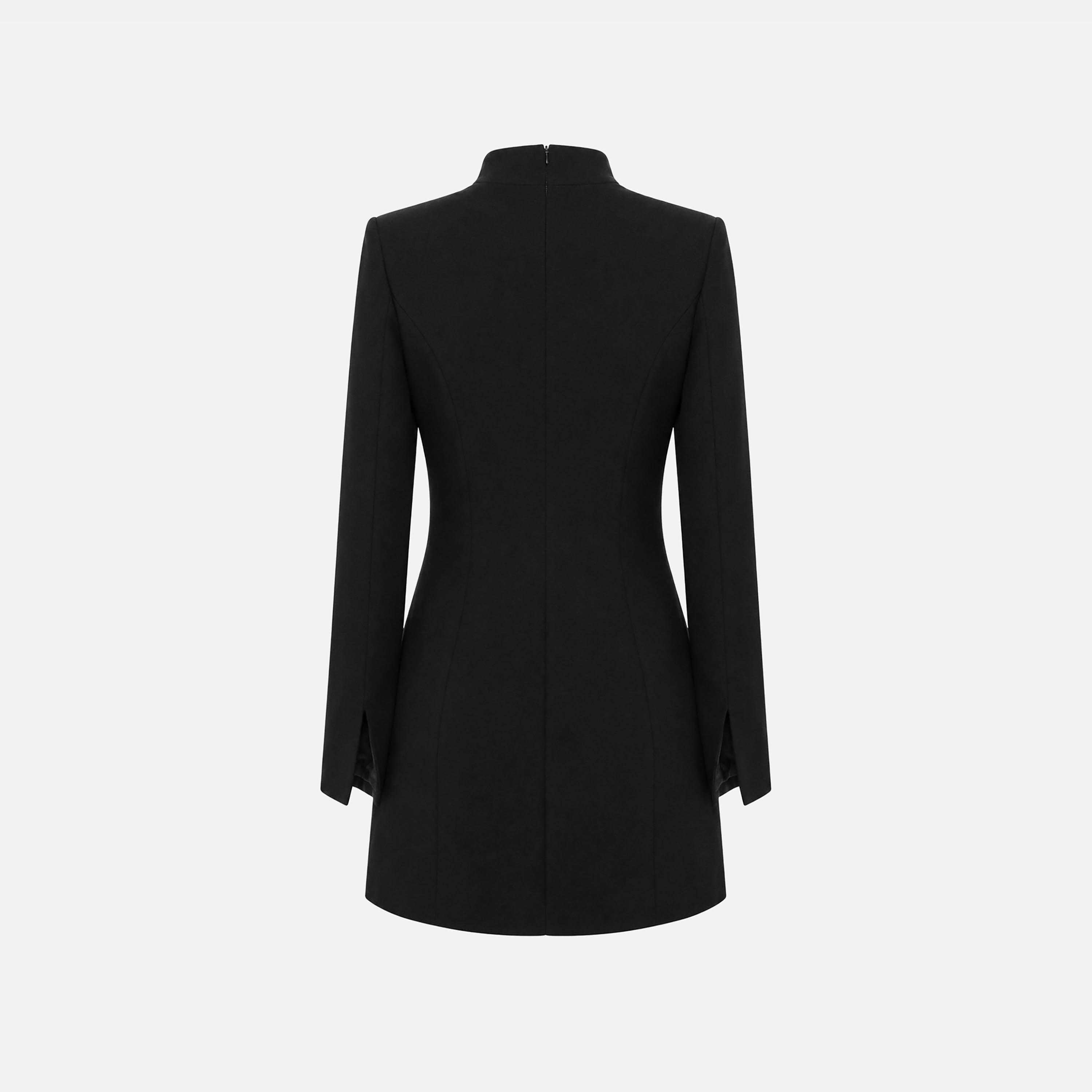 Lichi Black High Neck Sheath Women's Mini Dress-women-clothing-dresses-image-5