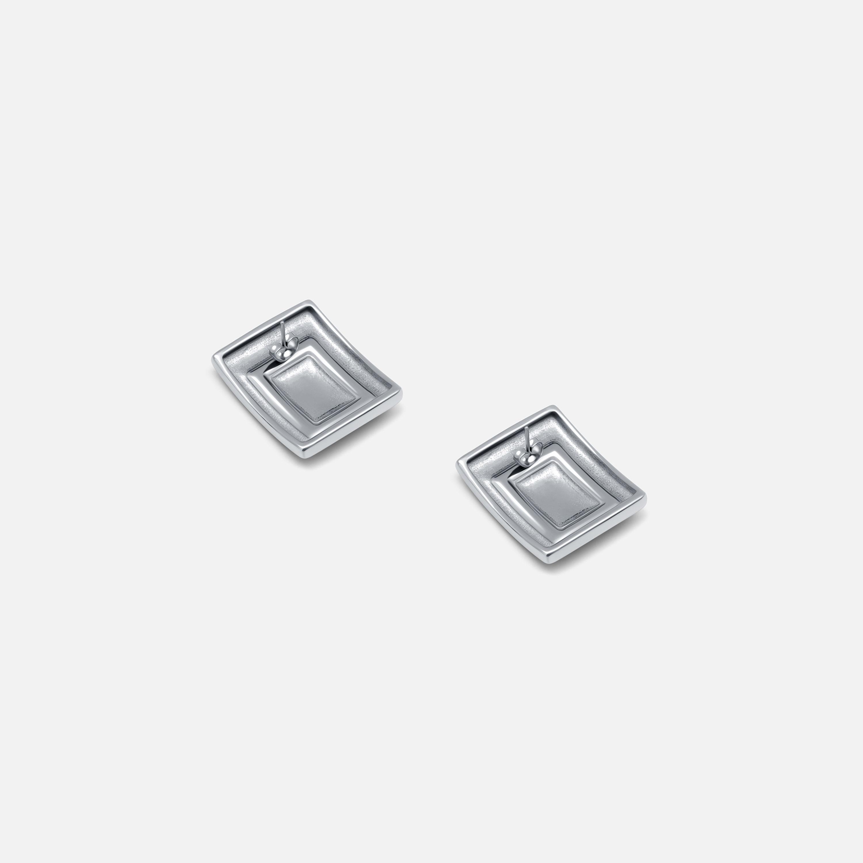 أقراط ليتشي فضية صغيرة للنساء من الستانلس ستيل | ear0498-women-watchesandjewellery-jewellery-earrings-image-3