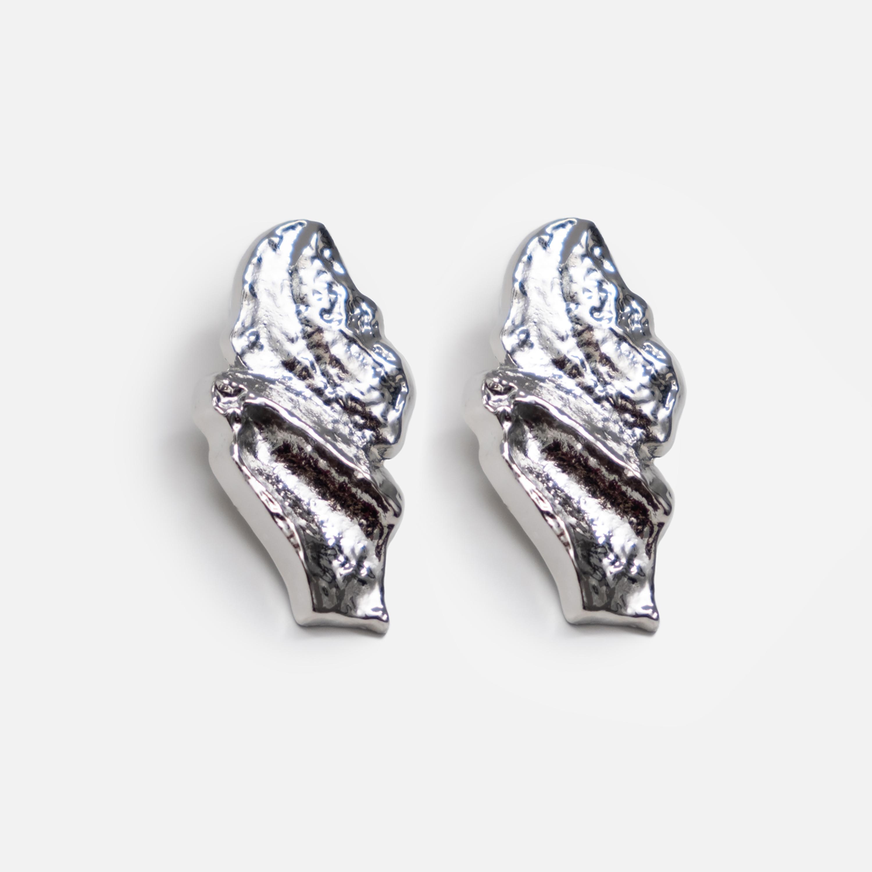 أقراط ليتشي فضية صغيرة للنساء من سبيكة الزنك | ear0501-women-watchesandjewellery-jewellery-earrings-image-2