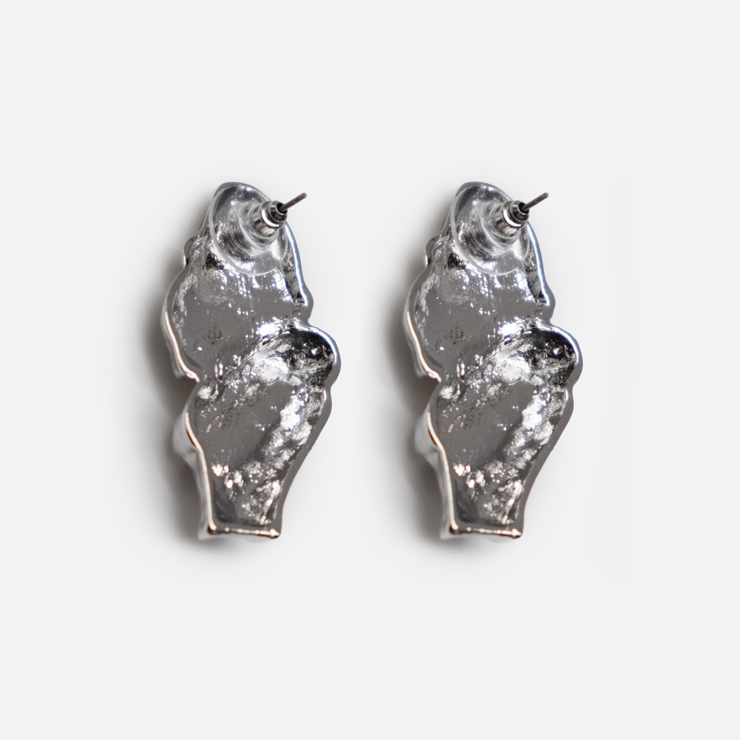 أقراط ليتشي فضية صغيرة للنساء من سبيكة الزنك | ear0501-women-watchesandjewellery-jewellery-earrings-image-3