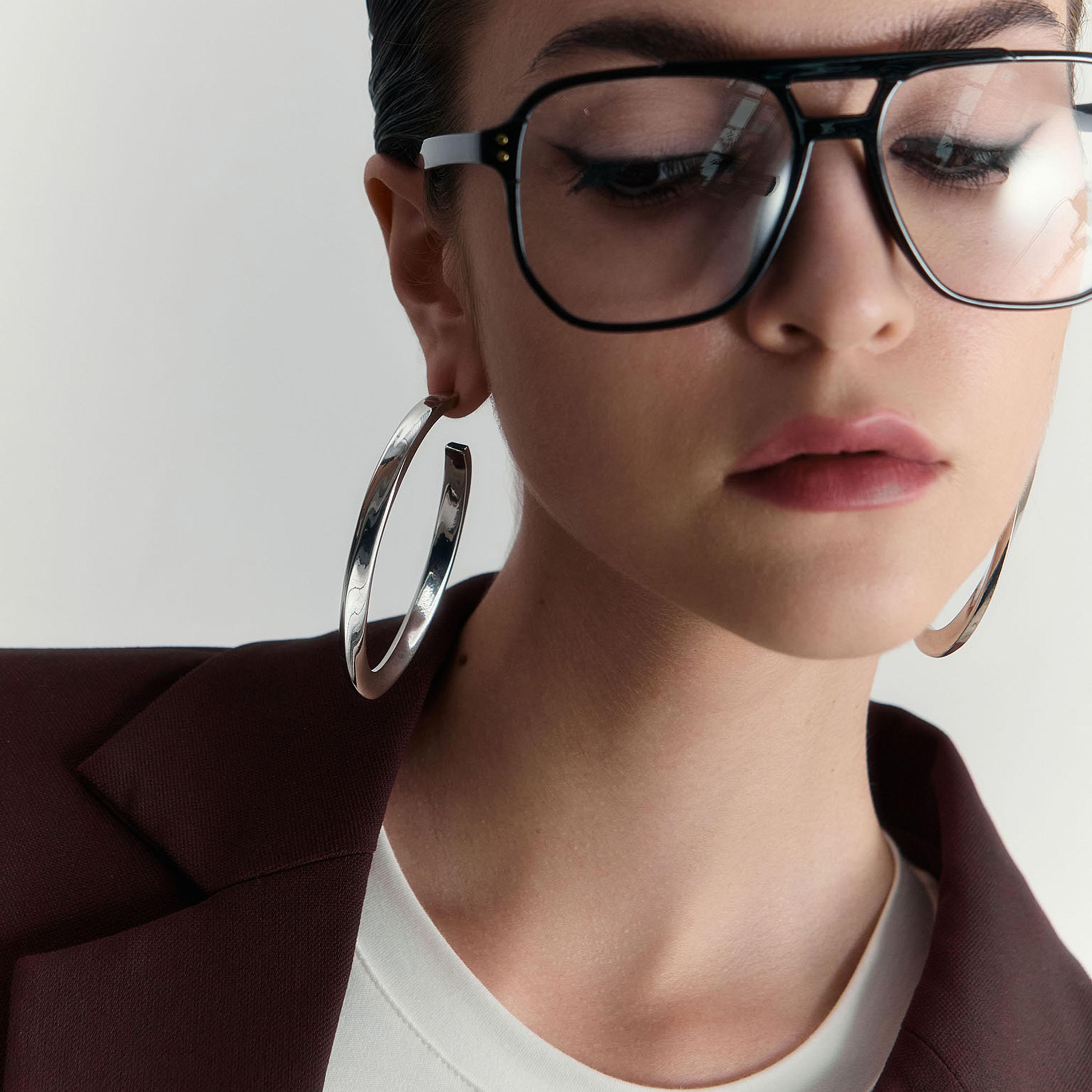 أقراط ليتشي فضية حلقية للنساء من سبيكة النحاس | ear0504-women-watchesandjewellery-jewellery-earrings-image-4