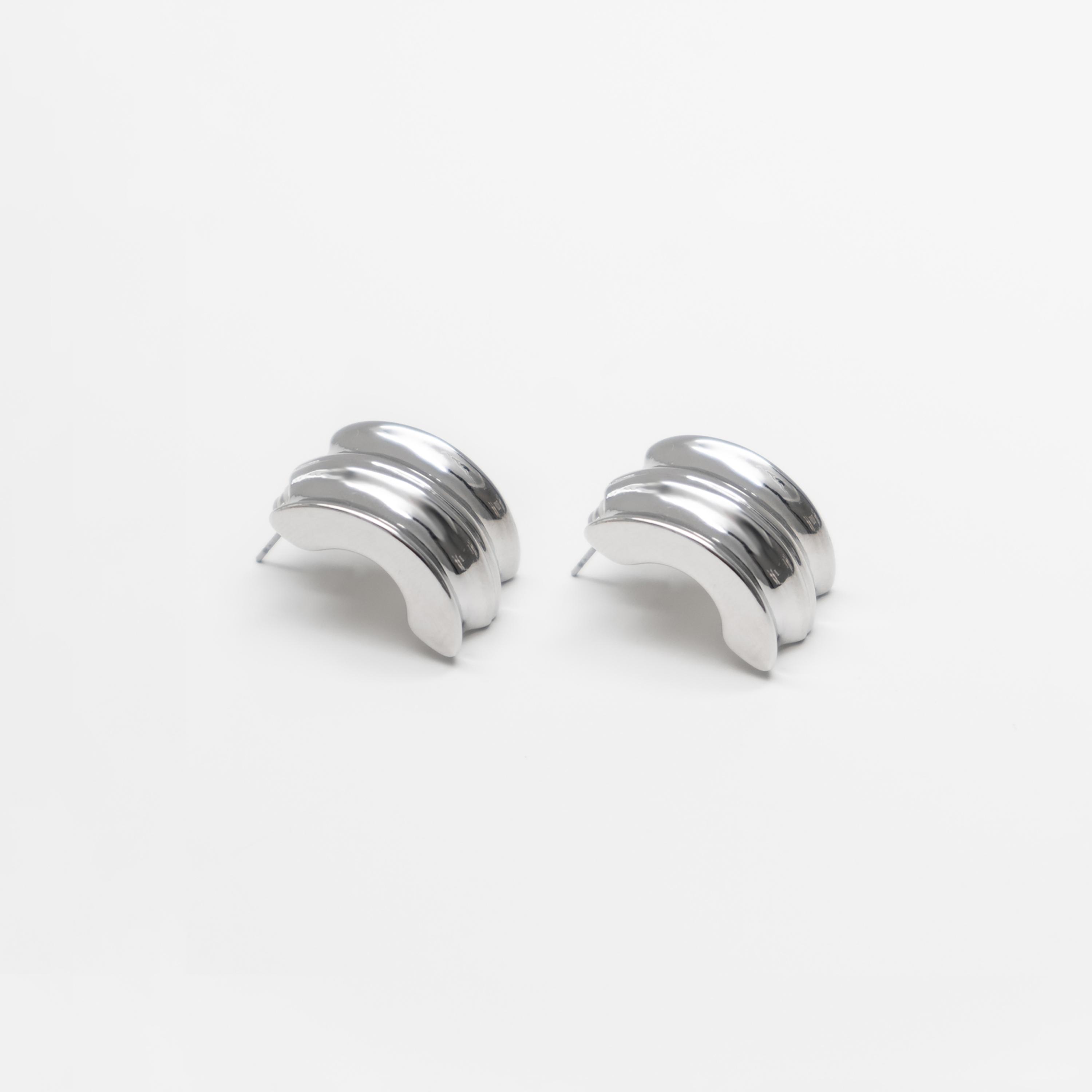 أقراط ليتشي فضية حلقية للنساء من سبيكة النحاس | ear0508-women-watchesandjewellery-jewellery-earrings-image-2