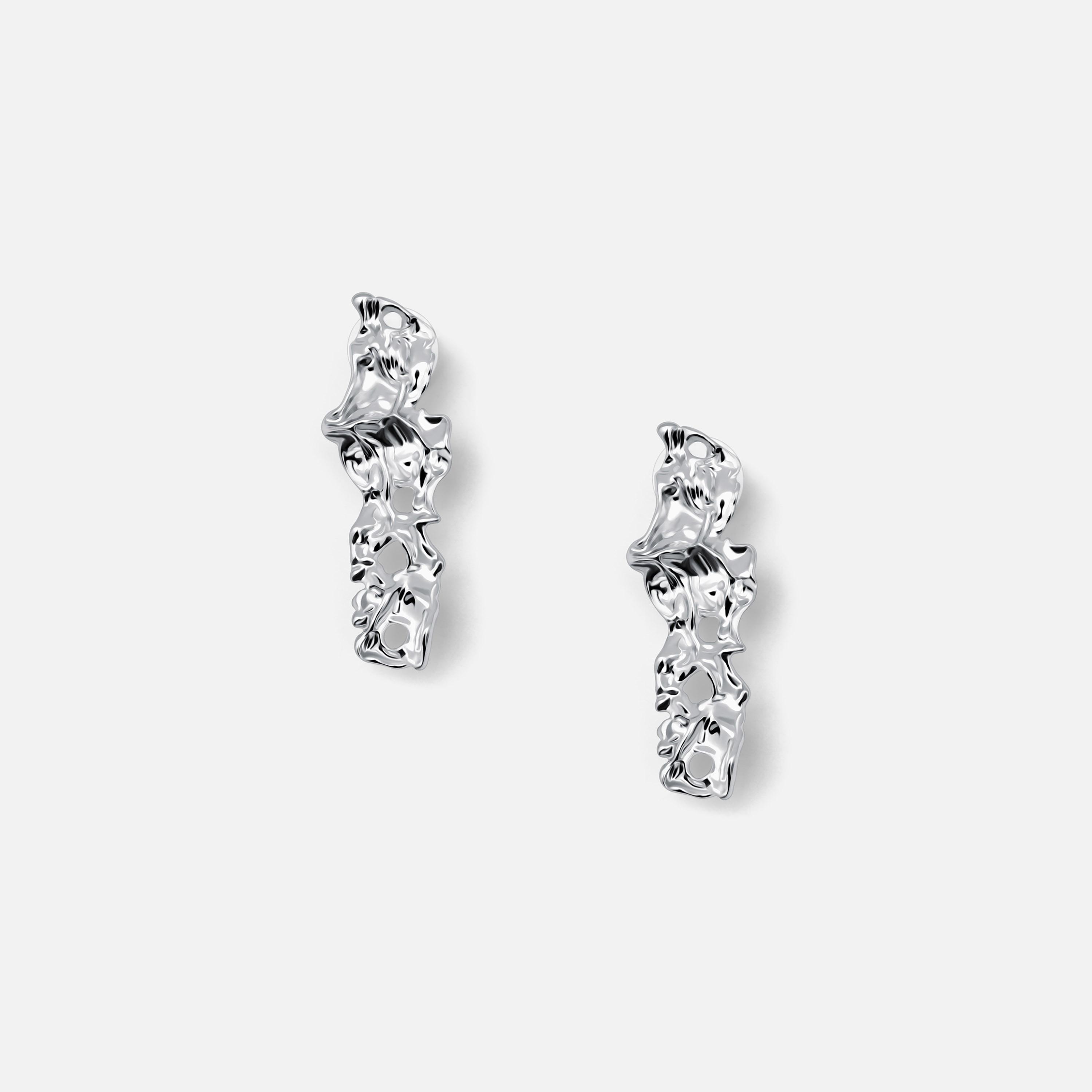 أقراط ليتشي فضية صغيرة للنساء من سبيكة النحاس | ear0509-women-watchesandjewellery-jewellery-earrings-image-2