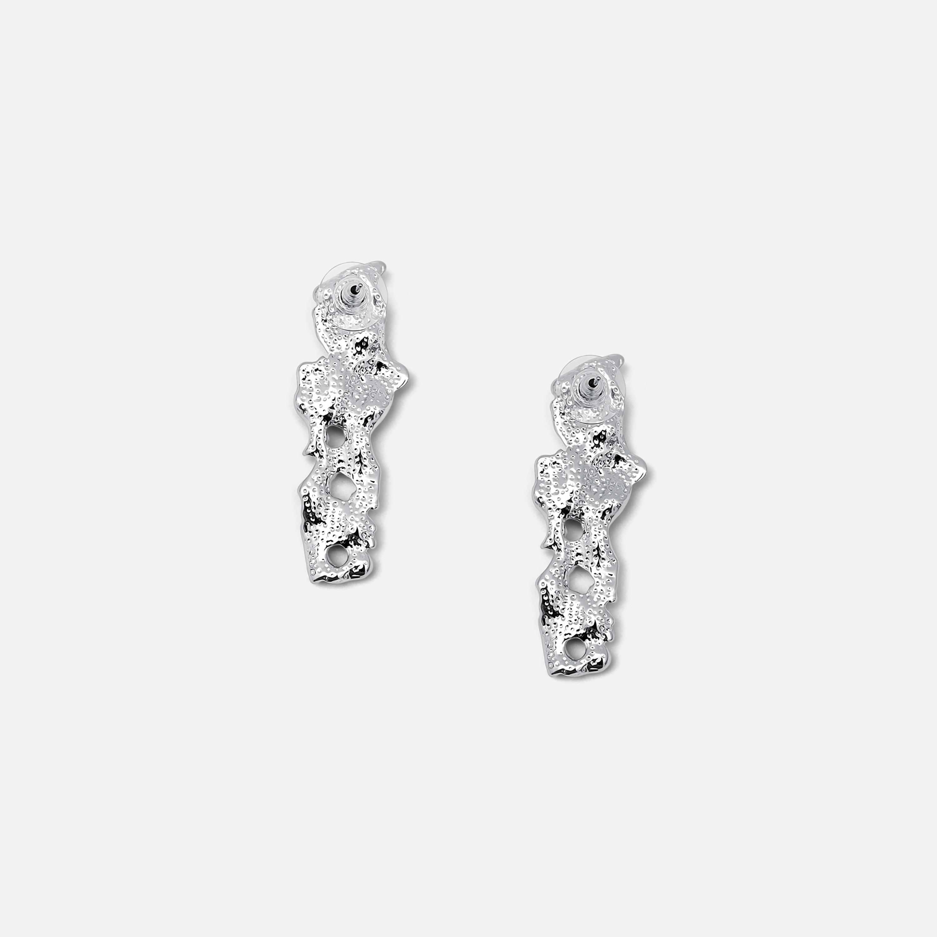 أقراط ليتشي فضية صغيرة للنساء من سبيكة النحاس | ear0509-women-watchesandjewellery-jewellery-earrings-image-3