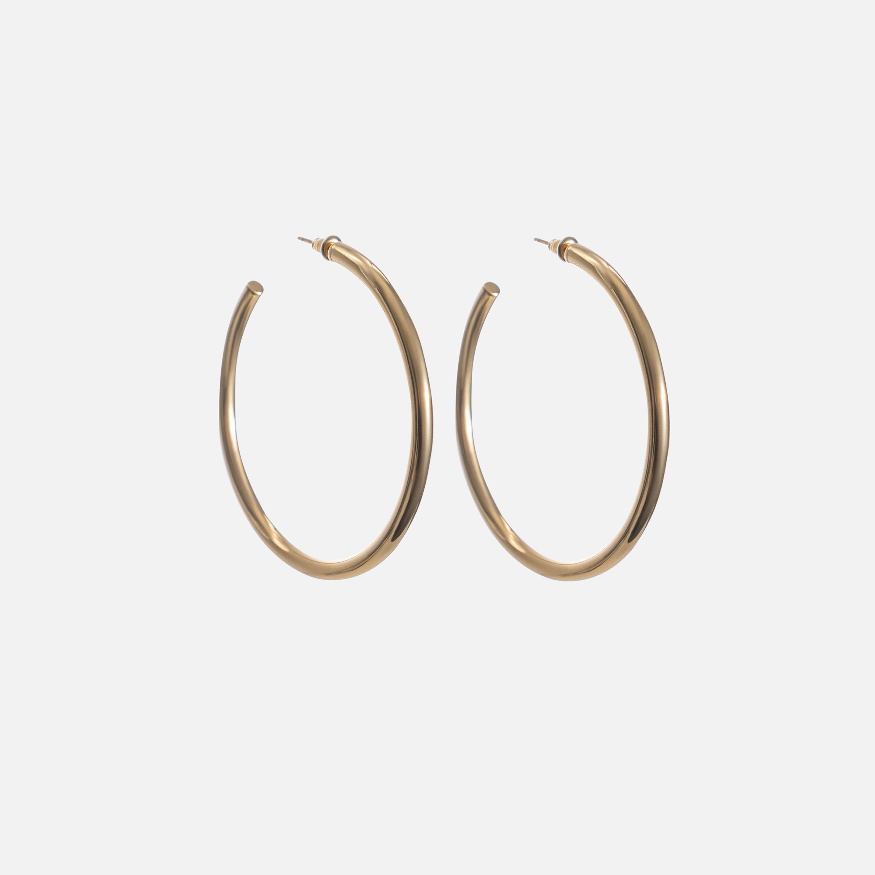 أقراط ليتشي ذهبية حلقية للنساء من الستانلس ستيل | ear0519-women-watchesandjewellery-jewellery-earrings-image-2