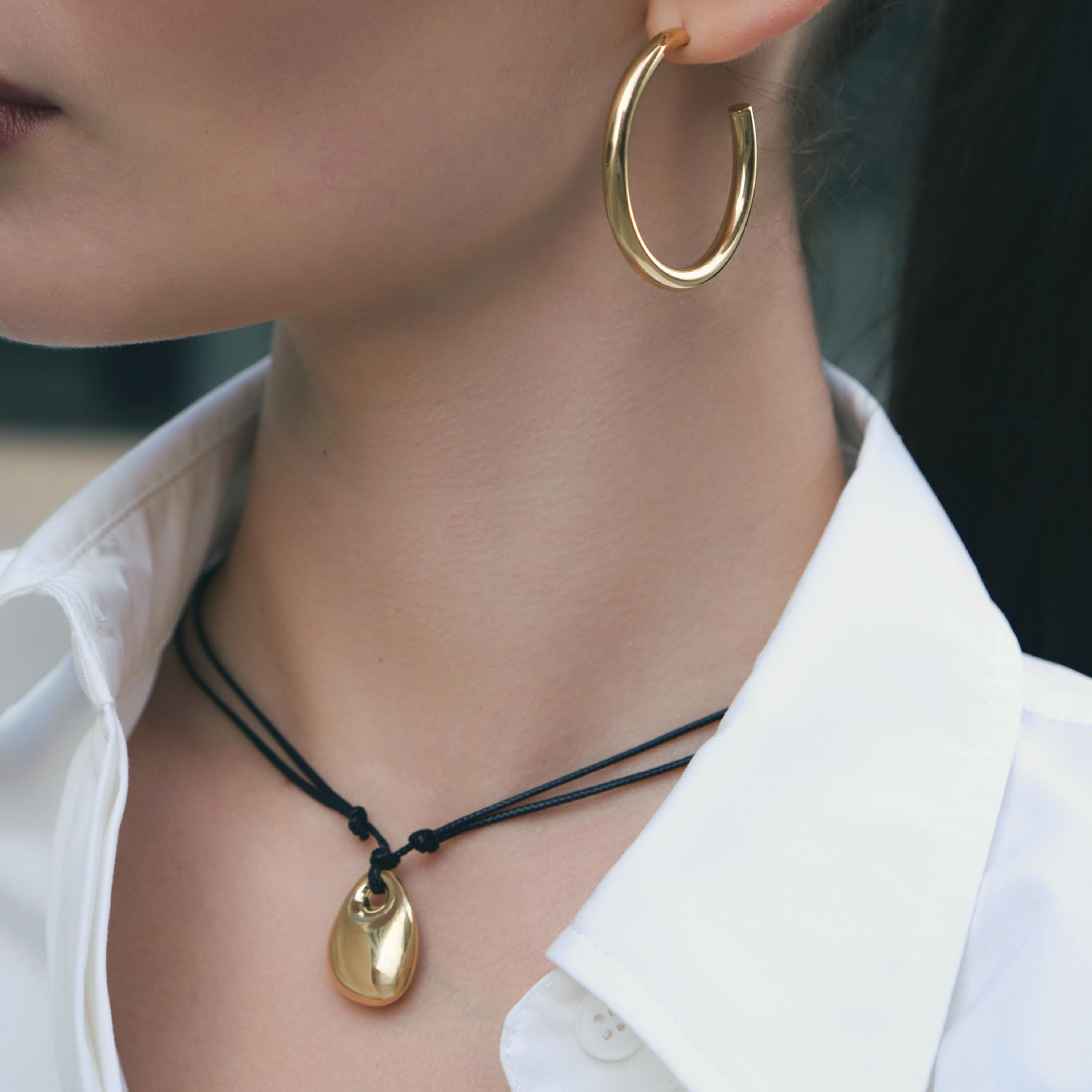 أقراط ليتشي ذهبية حلقية للنساء من الستانلس ستيل | ear0520-women-watchesandjewellery-jewellery-earrings-image-1