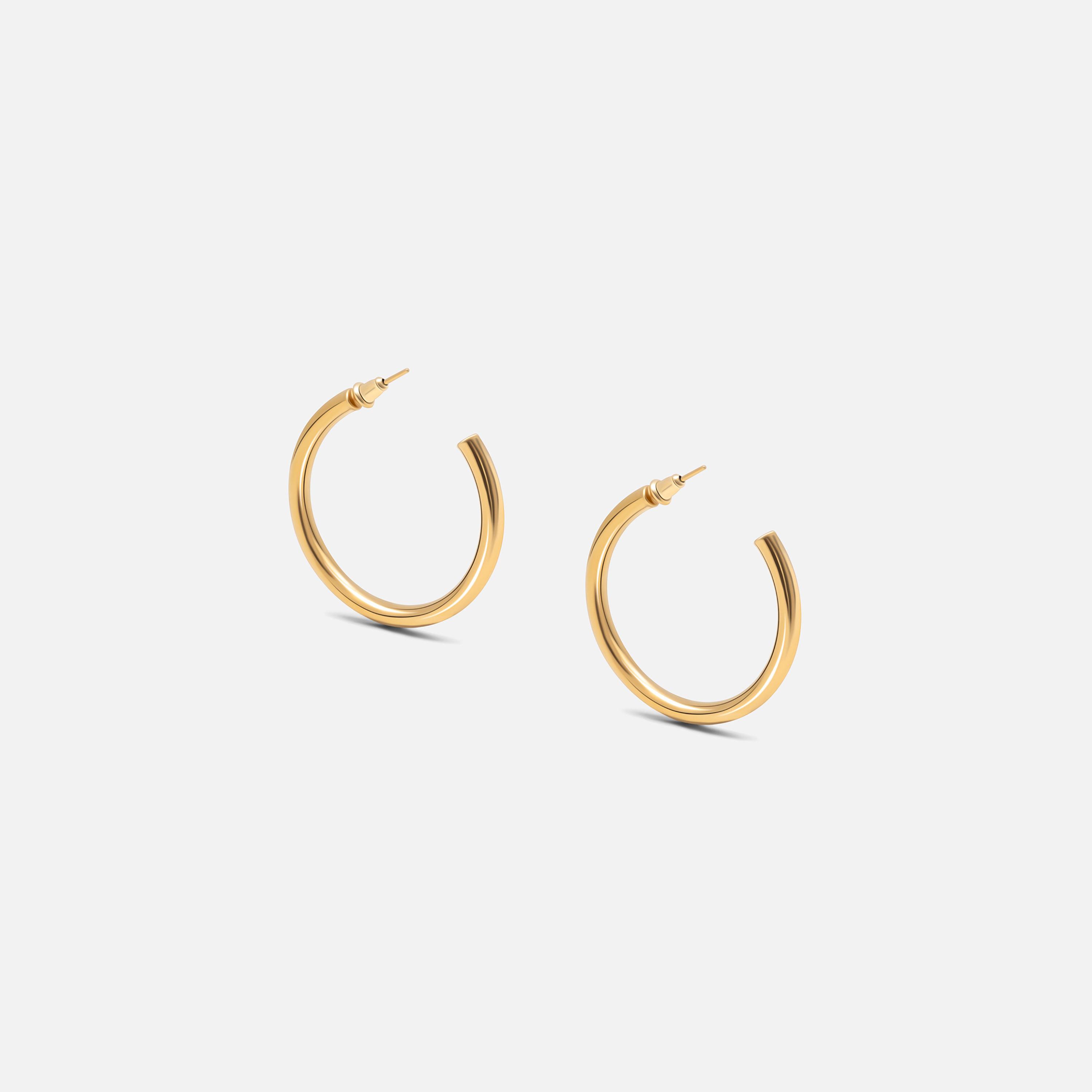أقراط ليتشي ذهبية حلقية للنساء من الستانلس ستيل | ear0520-women-watchesandjewellery-jewellery-earrings-image-2