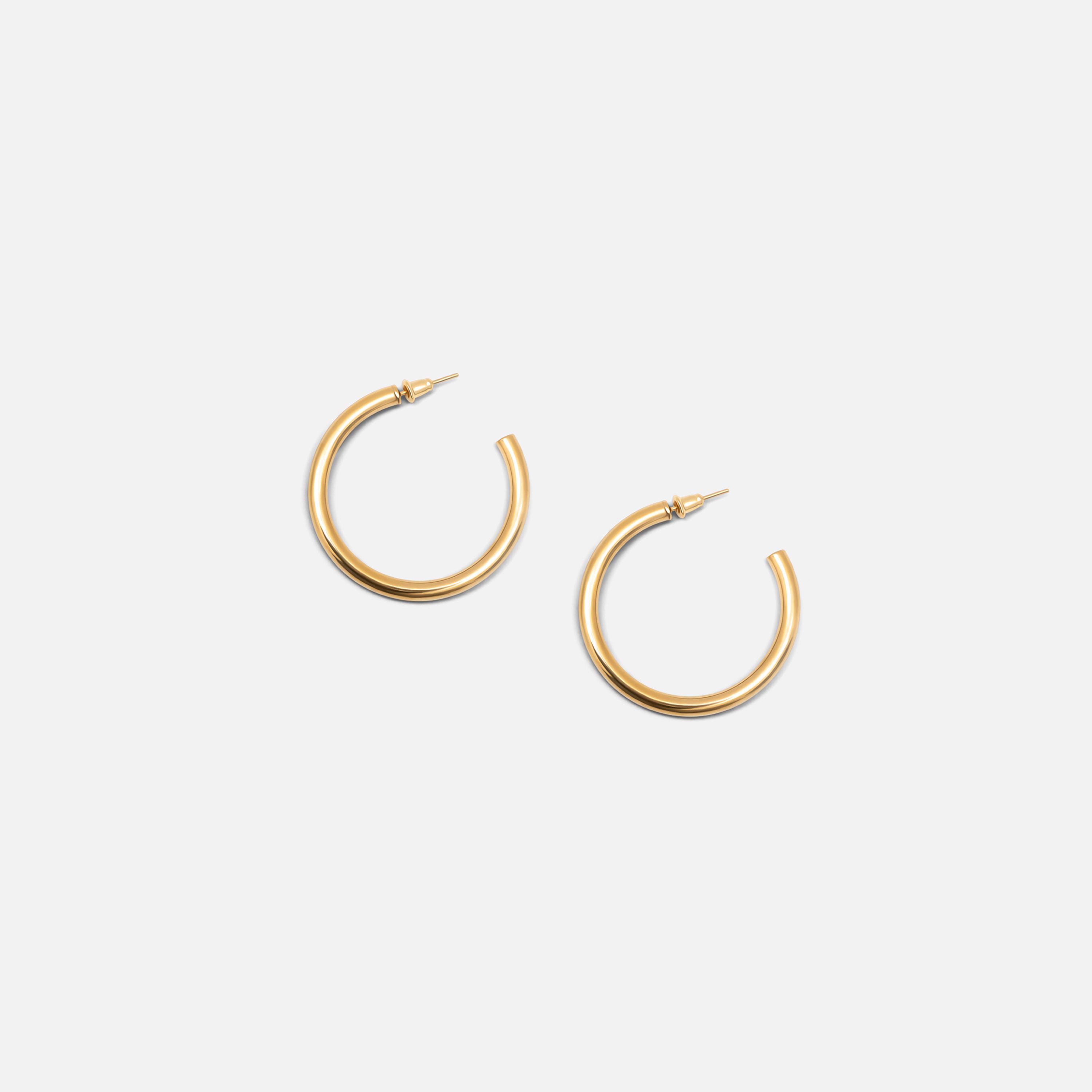 أقراط ليتشي ذهبية حلقية للنساء من الستانلس ستيل | ear0520-women-watchesandjewellery-jewellery-earrings-image-3