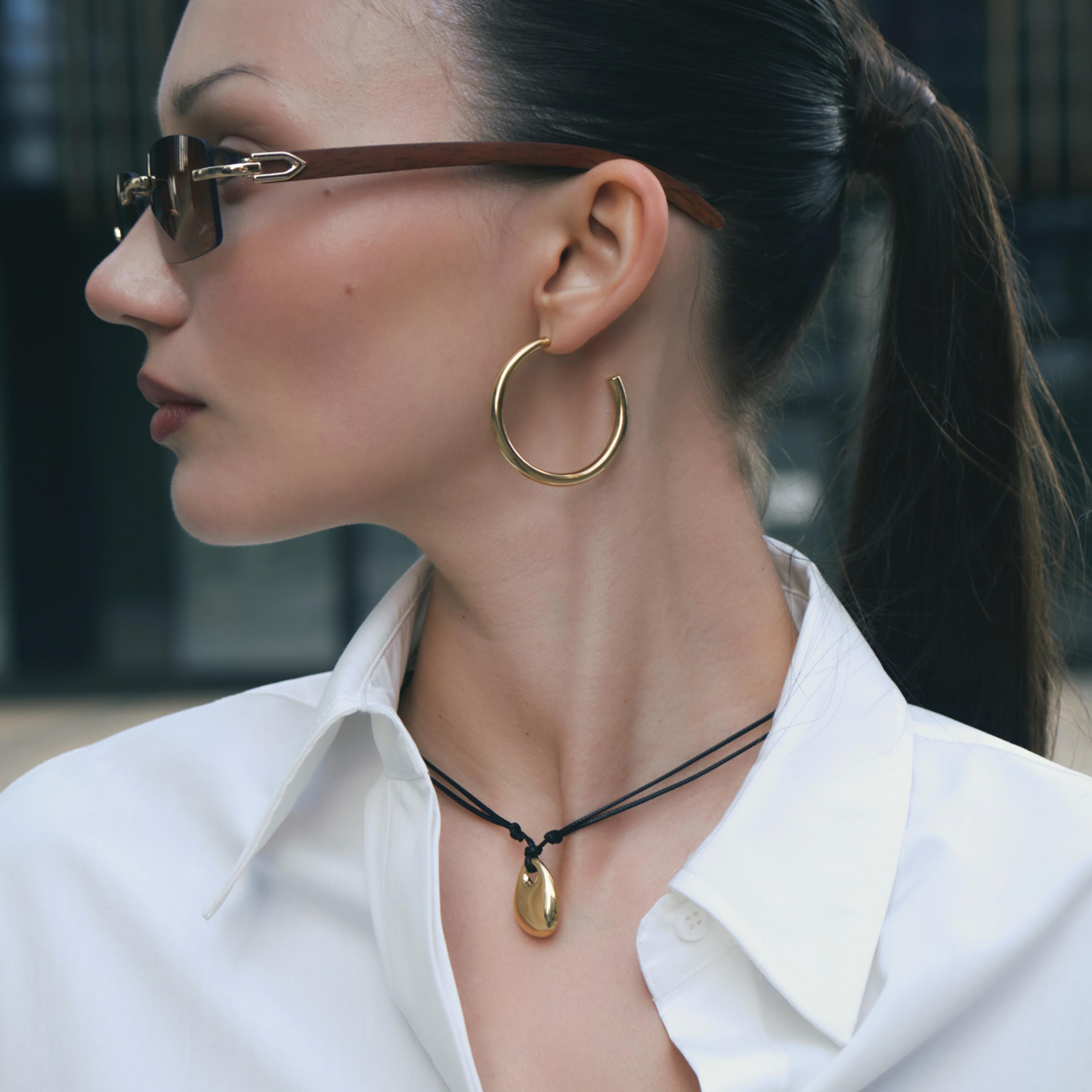 أقراط ليتشي ذهبية حلقية للنساء من الستانلس ستيل | ear0520-women-watchesandjewellery-jewellery-earrings-image-4