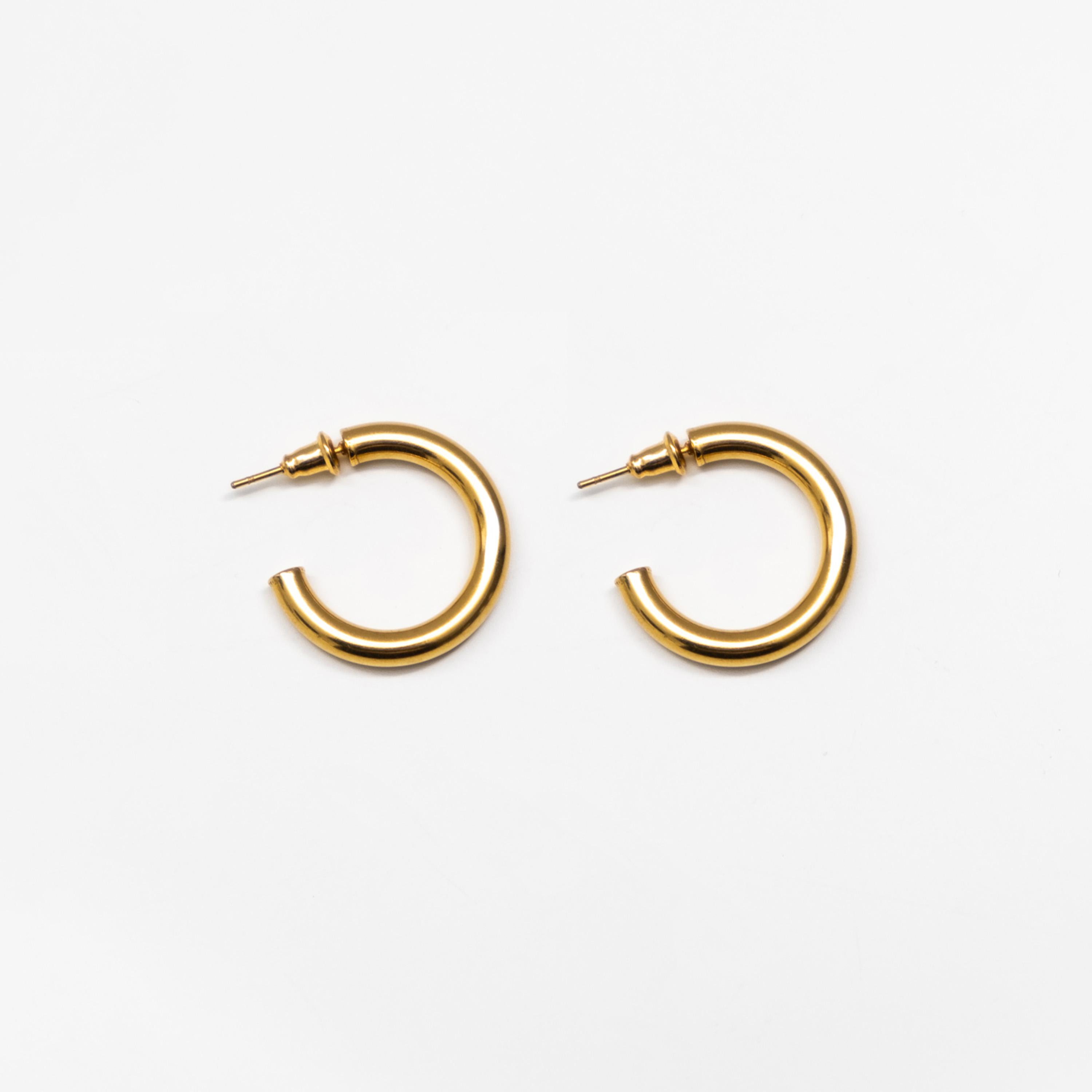 أقراط ليتشي ذهبية حلقية للنساء من الستانلس ستيل | ear0521-women-watchesandjewellery-jewellery-earrings-image-3