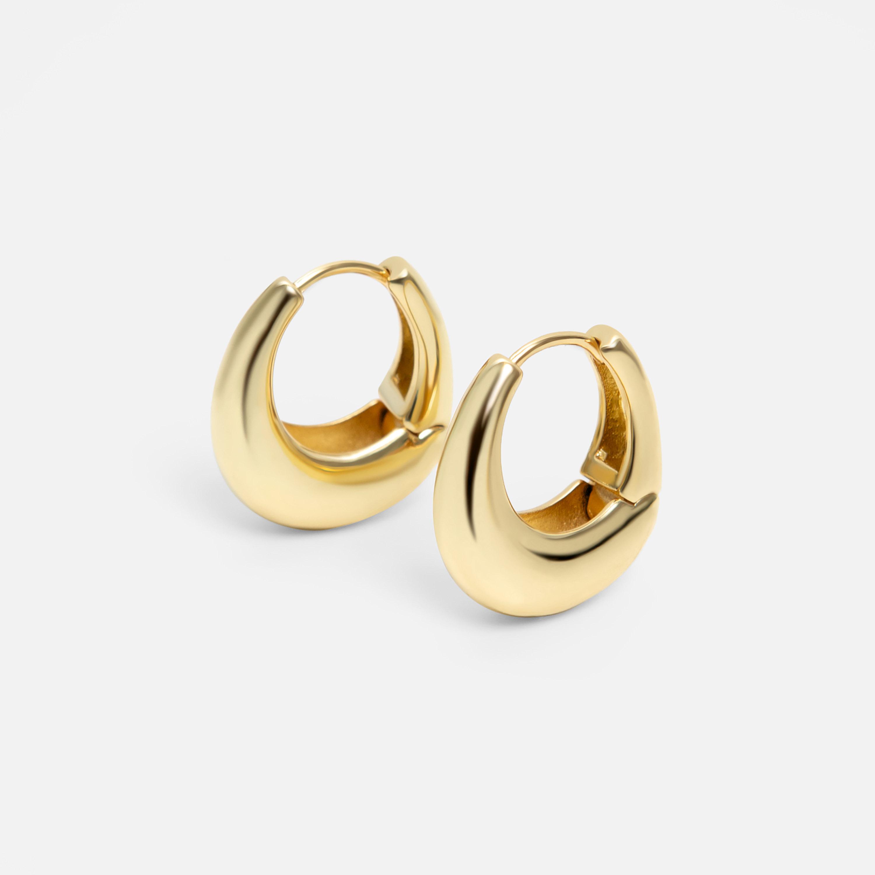 أقراط ليتشي ذهبية حلقية للنساء من الستانلس ستيل | ear0523-women-watchesandjewellery-jewellery-earrings-image-2