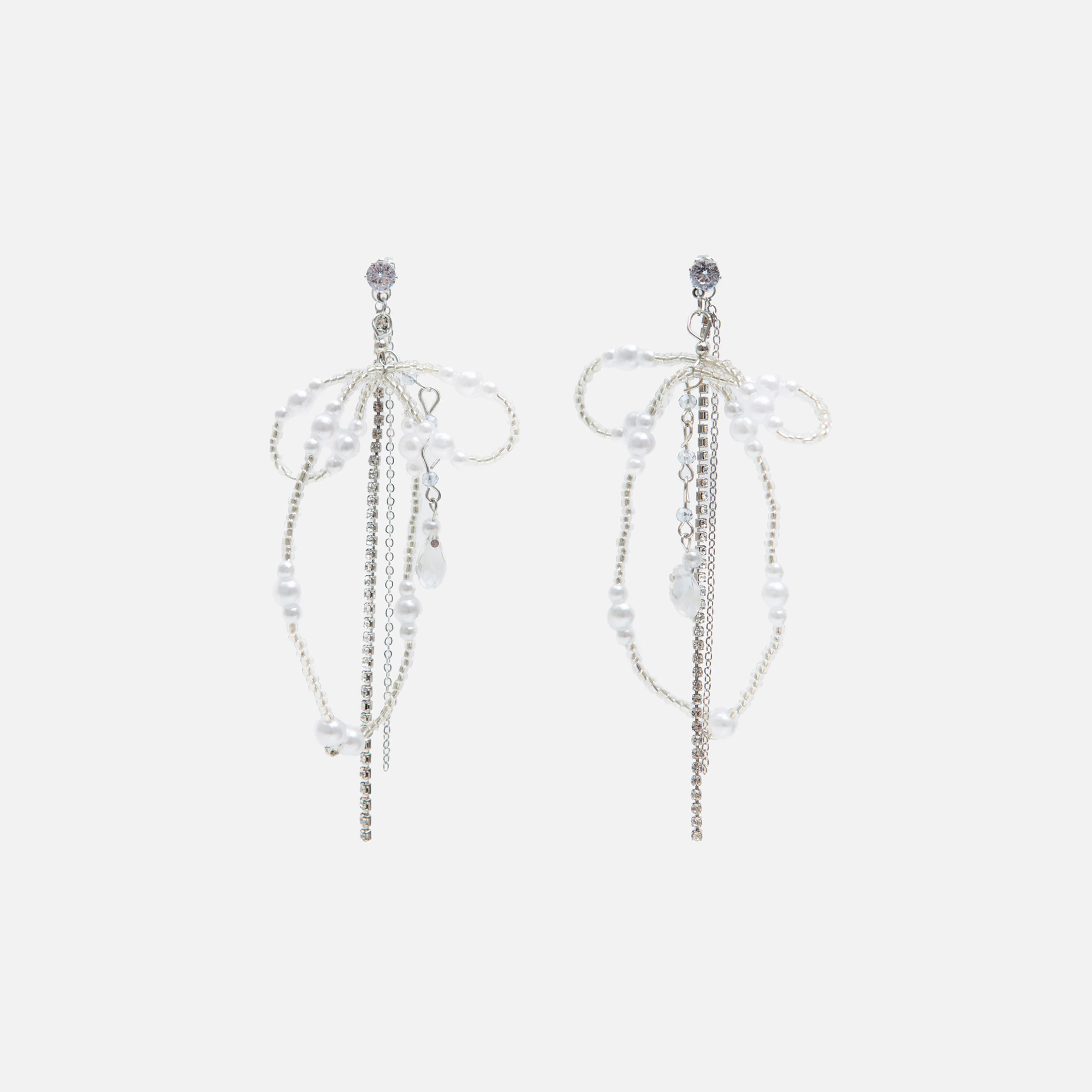أقراط ليتشي فضية متدلية للنساء من الستانلس ستيل | ear0530-women-watchesandjewellery-jewellery-earrings-image-2