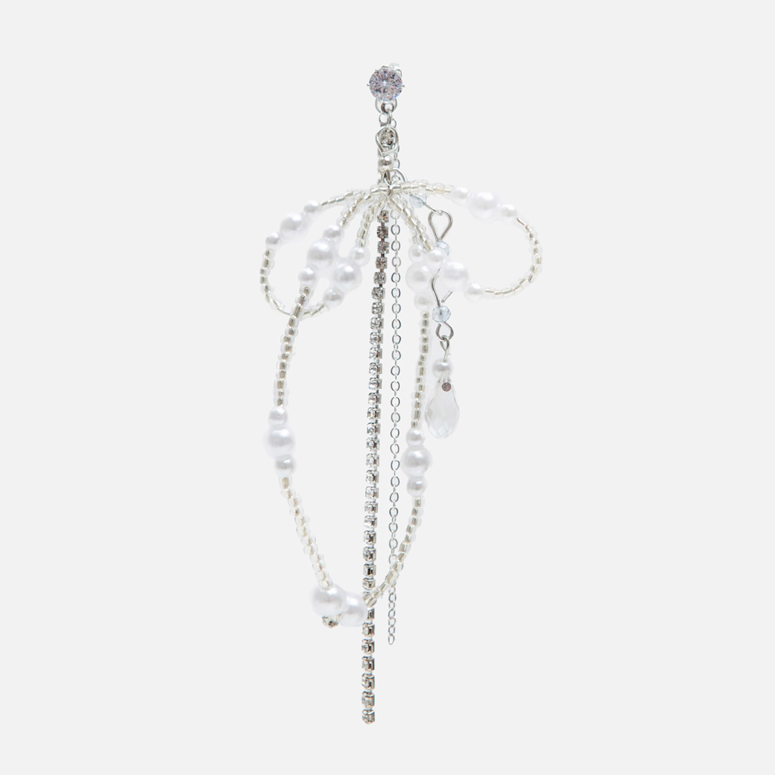 أقراط ليتشي فضية متدلية للنساء من الستانلس ستيل | ear0530-women-watchesandjewellery-jewellery-earrings-image-3
