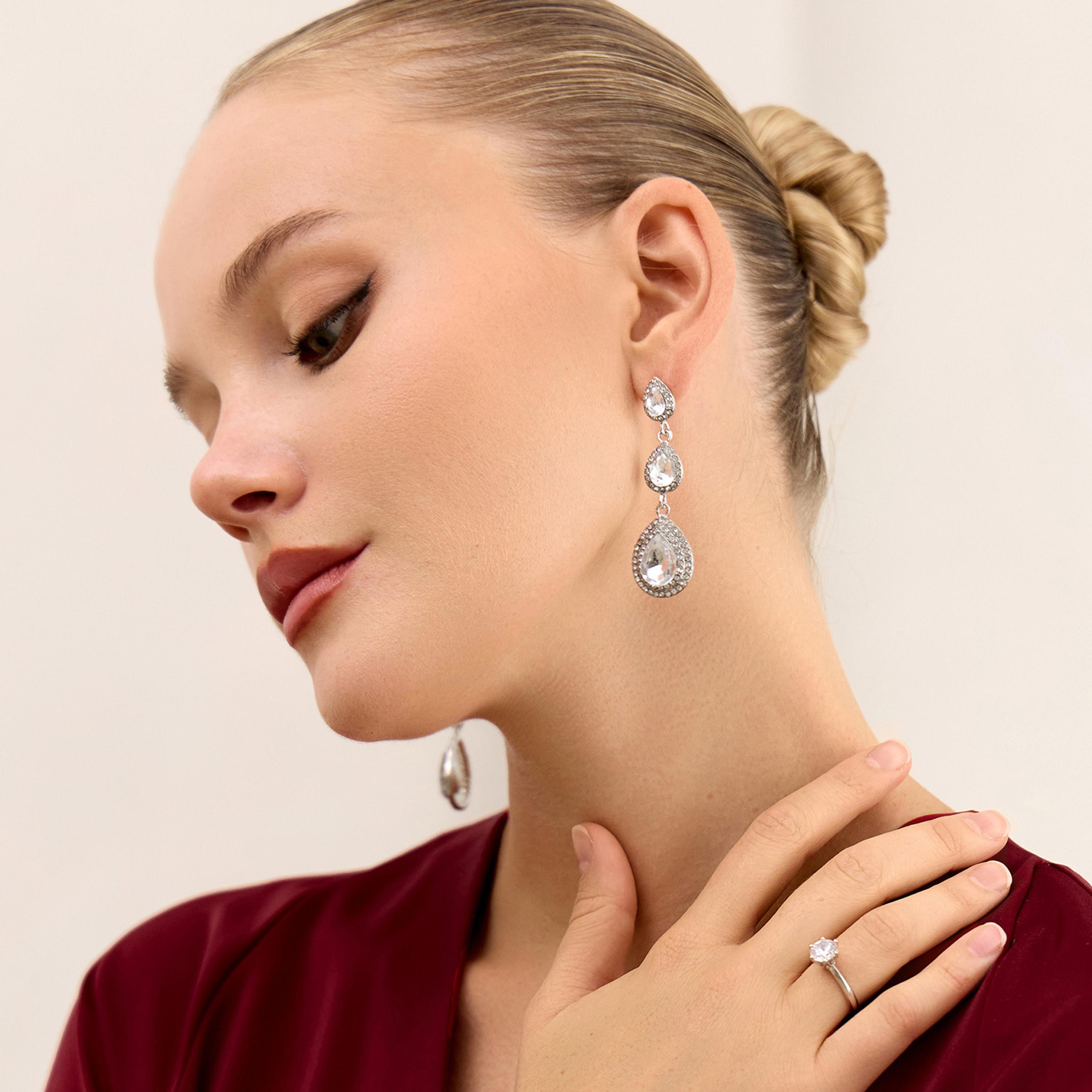 أقراط ليتشي فضية متدلية للنساء من سبيكة الزنك | ear0537-women-watchesandjewellery-jewellery-earrings-image-1