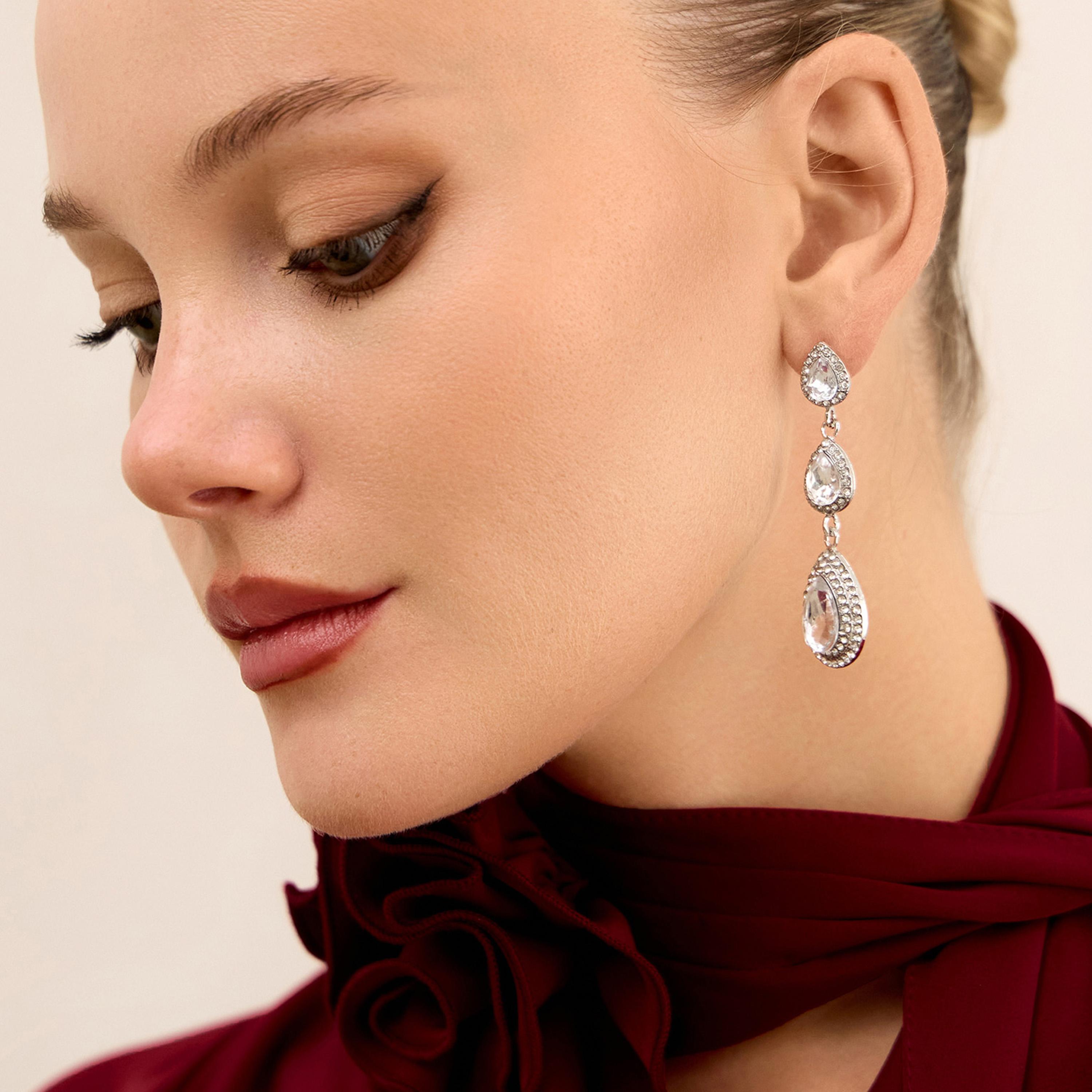 أقراط ليتشي فضية متدلية للنساء من سبيكة الزنك | ear0537-women-watchesandjewellery-jewellery-earrings-image-4