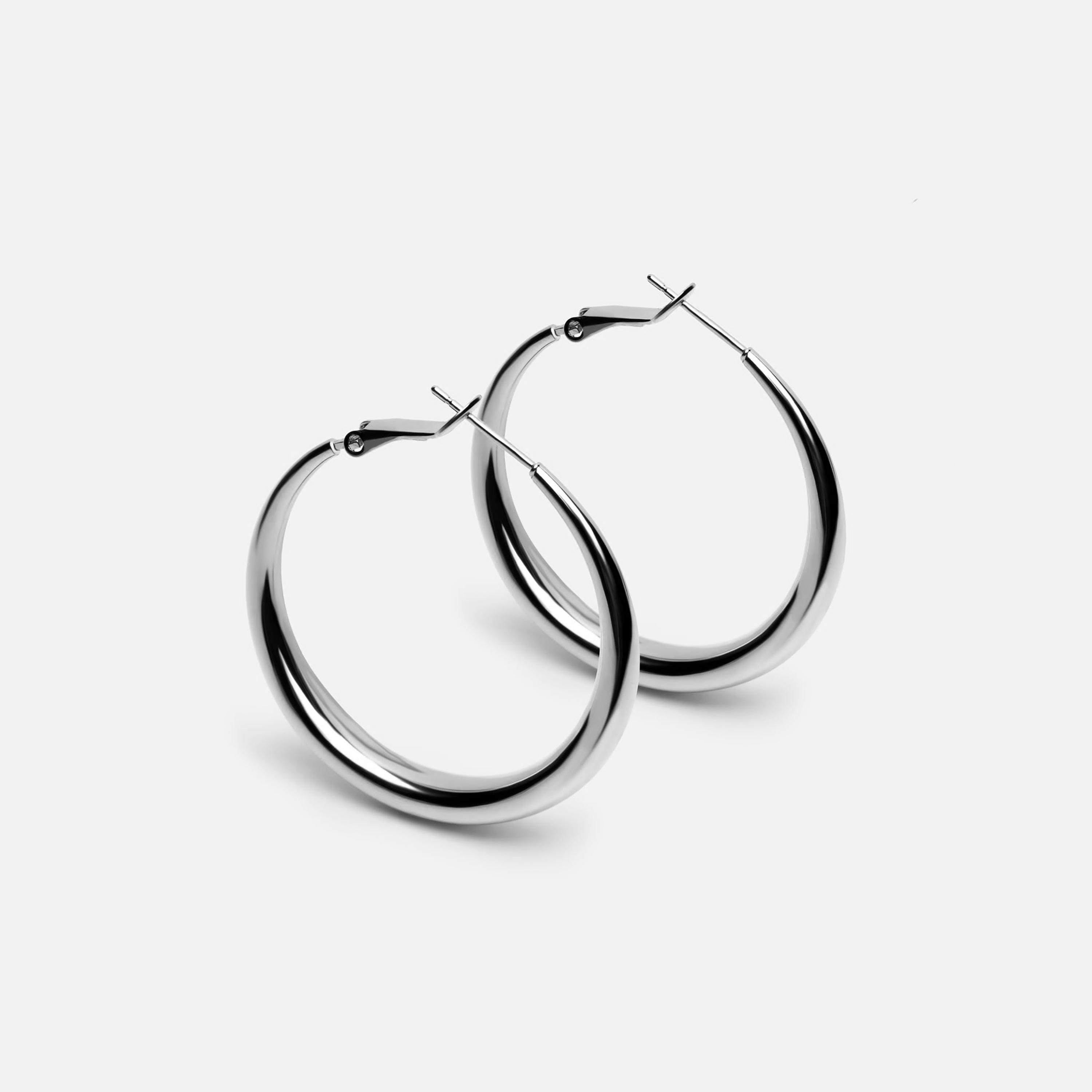 أقراط ليتشي فضية حلقية للنساء من النحاس | ear0547-women-watchesandjewellery-jewellery-earrings-image-2