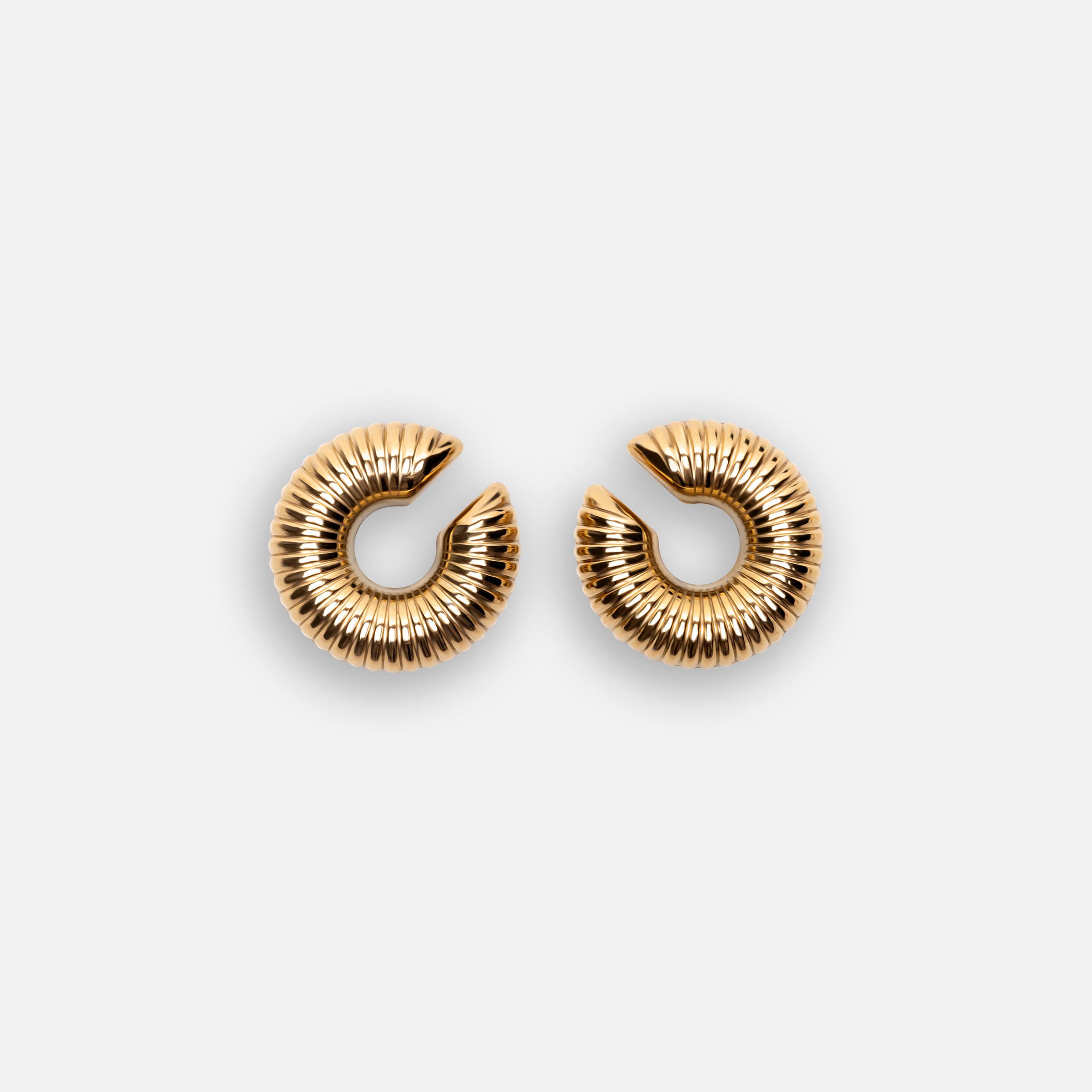 أقراط ليتشي ذهبية حلقية للنساء من الستانلس ستيل | ear0556-women-watchesandjewellery-jewellery-earrings-image-2