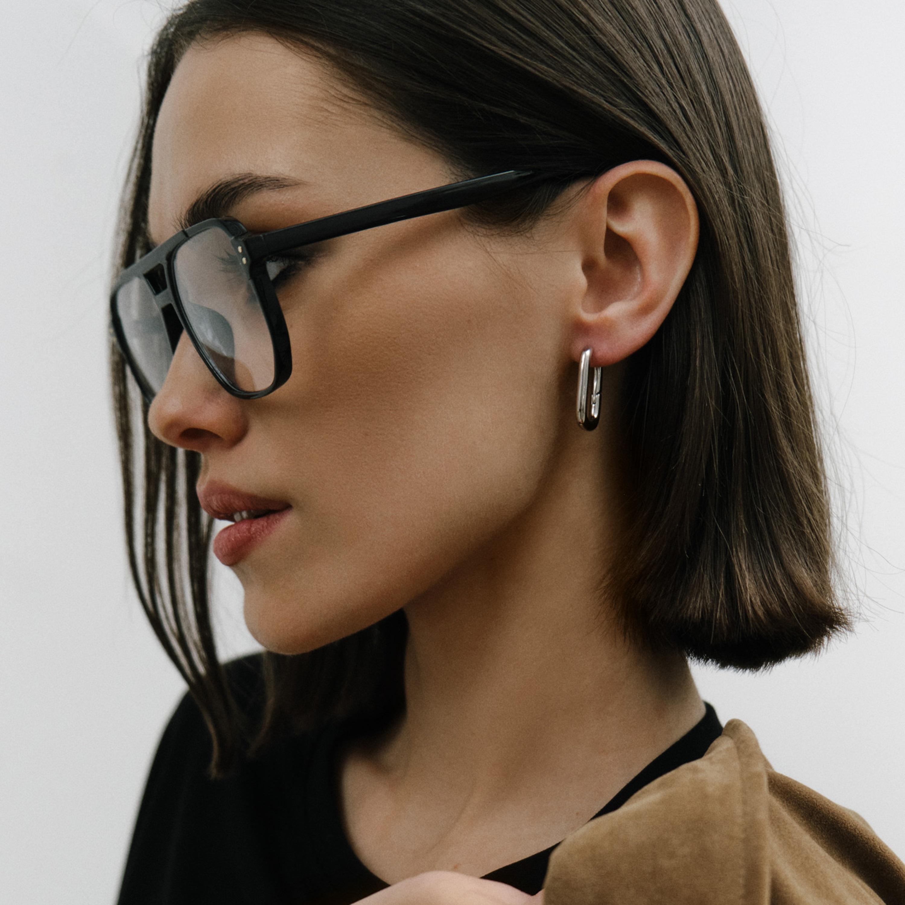 أقراط ليتشي فضية حلقية للنساء من سبيكة النحاس | ear0578-women-watchesandjewellery-jewellery-earrings-image-1