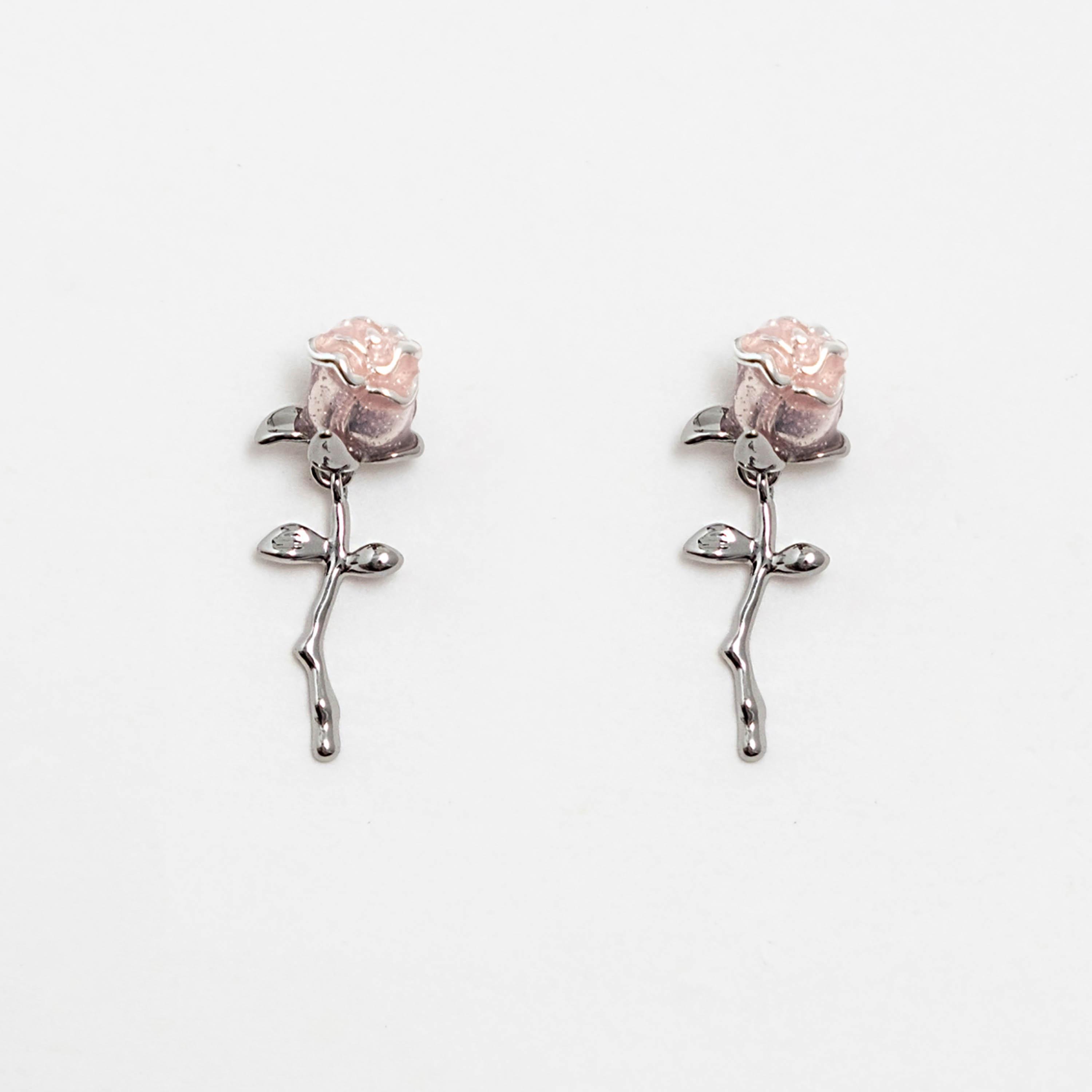 أقراط ليتشي فضية صغيرة للنساء من سبيكة النحاس | ear0612-women-watchesandjewellery-jewellery-earrings-image-2