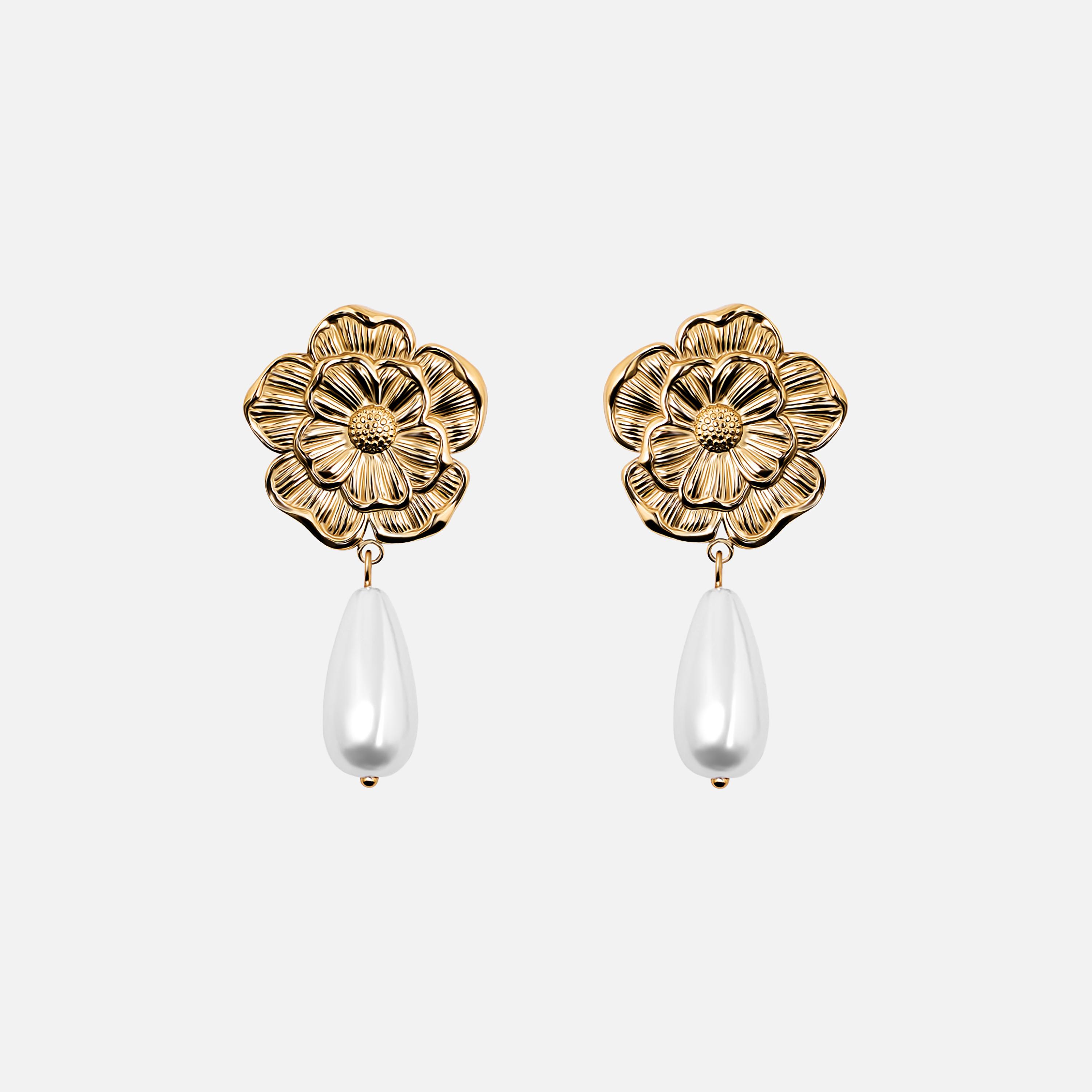 أقراط ليتشي ذهبية صغيرة للنساء من الستيل | ear0635-women-watchesandjewellery-jewellery-earrings-image-2