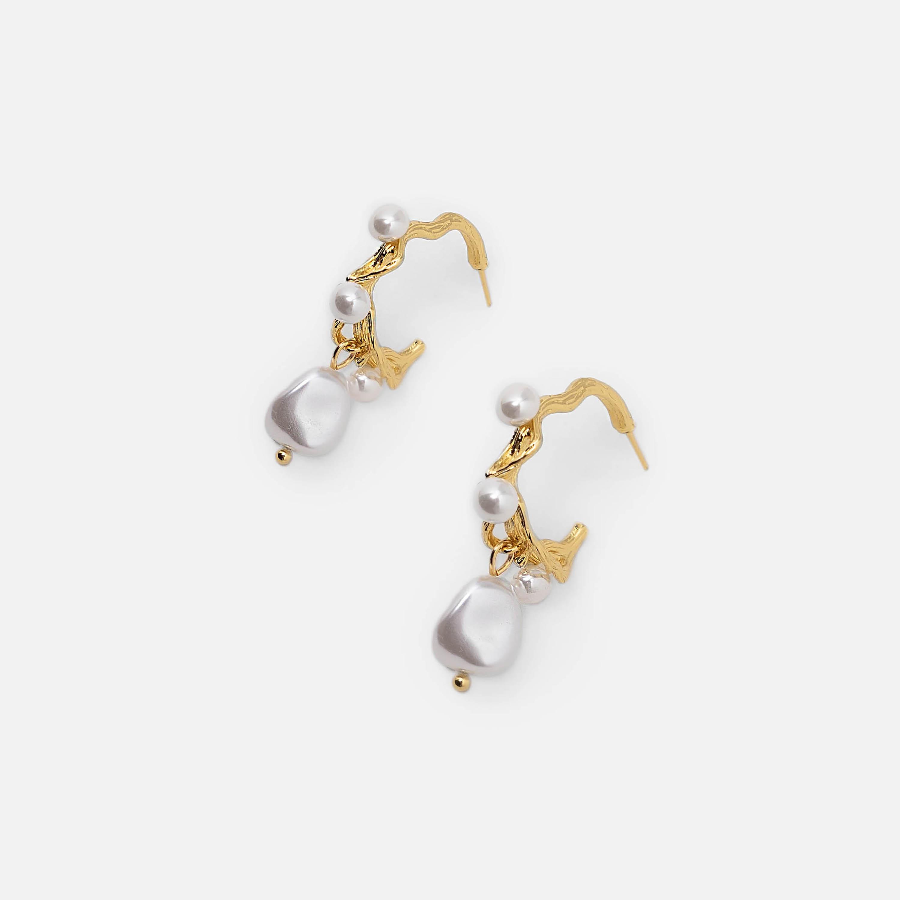 أقراط ليتشي ذهبية حلقية للنساء من الستيل | ear0636-women-watchesandjewellery-jewellery-earrings-image-2
