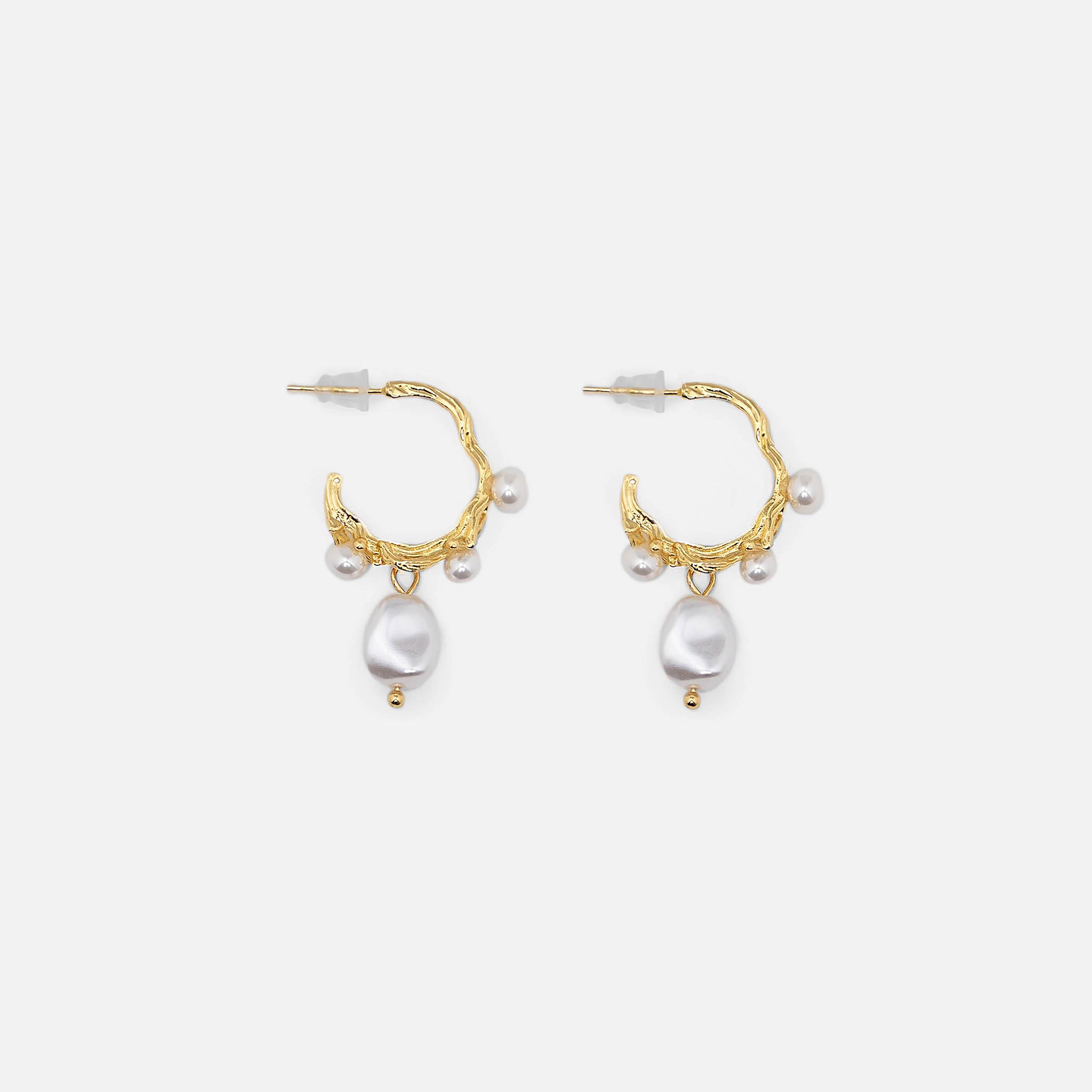 أقراط ليتشي ذهبية حلقية للنساء من الستيل | ear0636-women-watchesandjewellery-jewellery-earrings-image-3