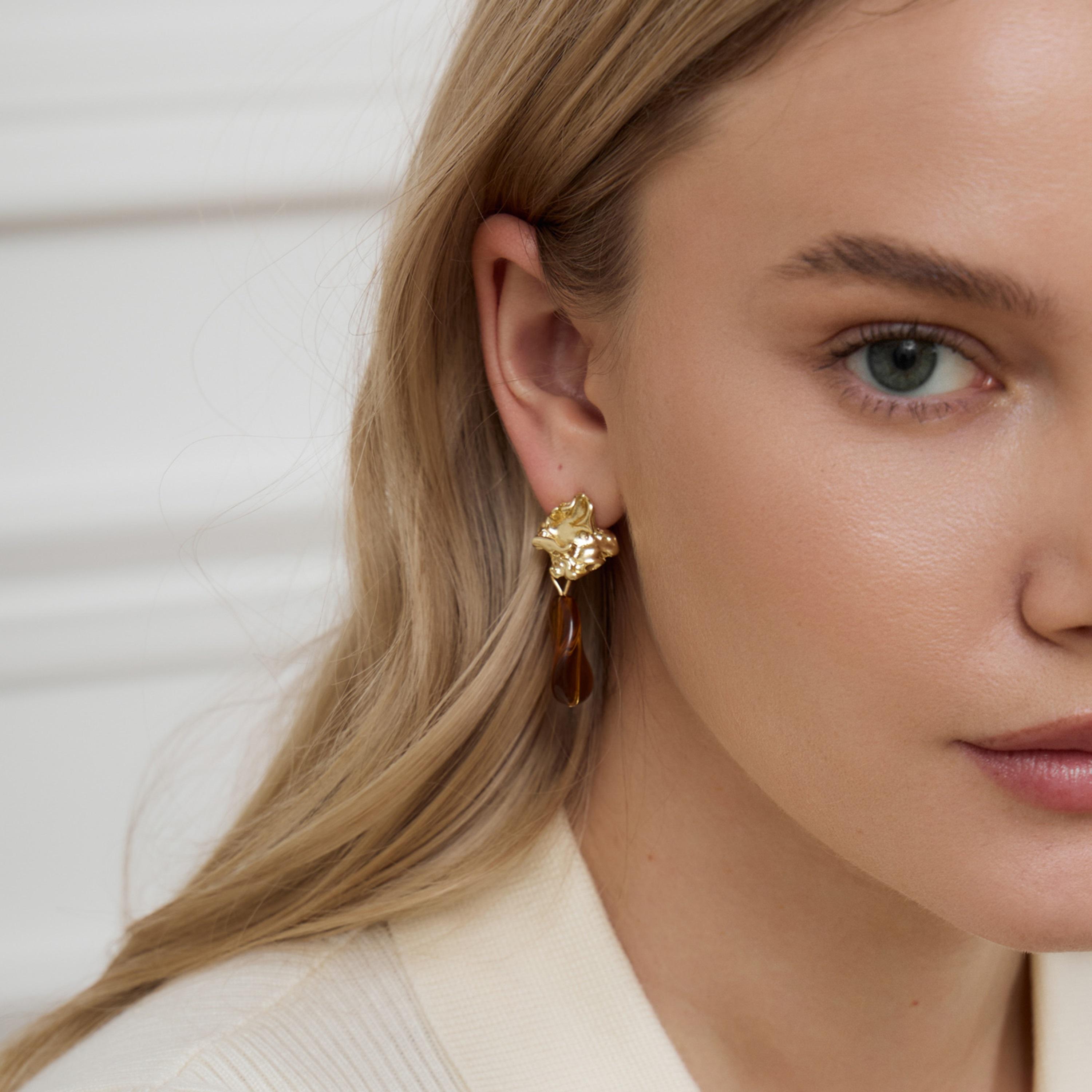 أقراط ليتشي ذهبية متدلية للنساء من سبيكة النحاس | ear0645-women-watchesandjewellery-jewellery-earrings-image-1