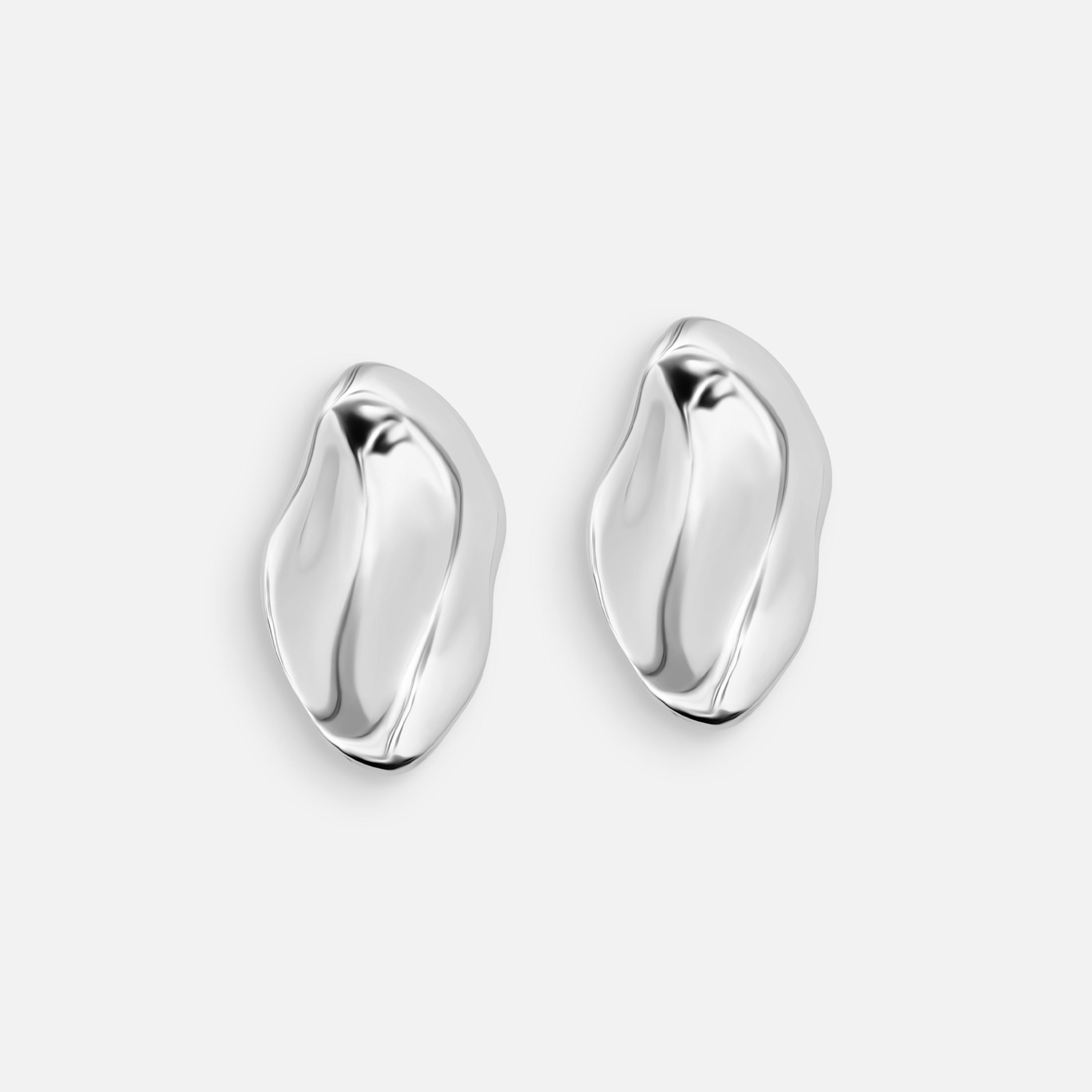 أقراط ليتشي فضية صغيرة للنساء من سبيكة الزنك | ear0651-women-watchesandjewellery-jewellery-earrings-image-2