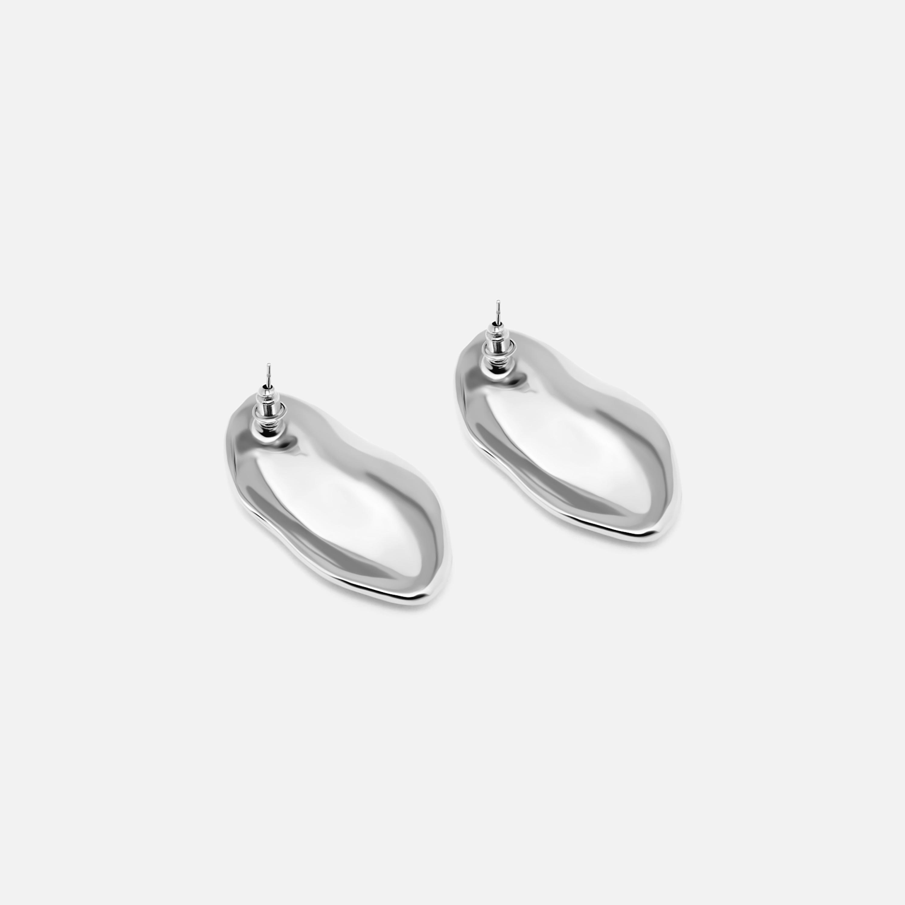 أقراط ليتشي فضية صغيرة للنساء من سبيكة الزنك | ear0651-women-watchesandjewellery-jewellery-earrings-image-3