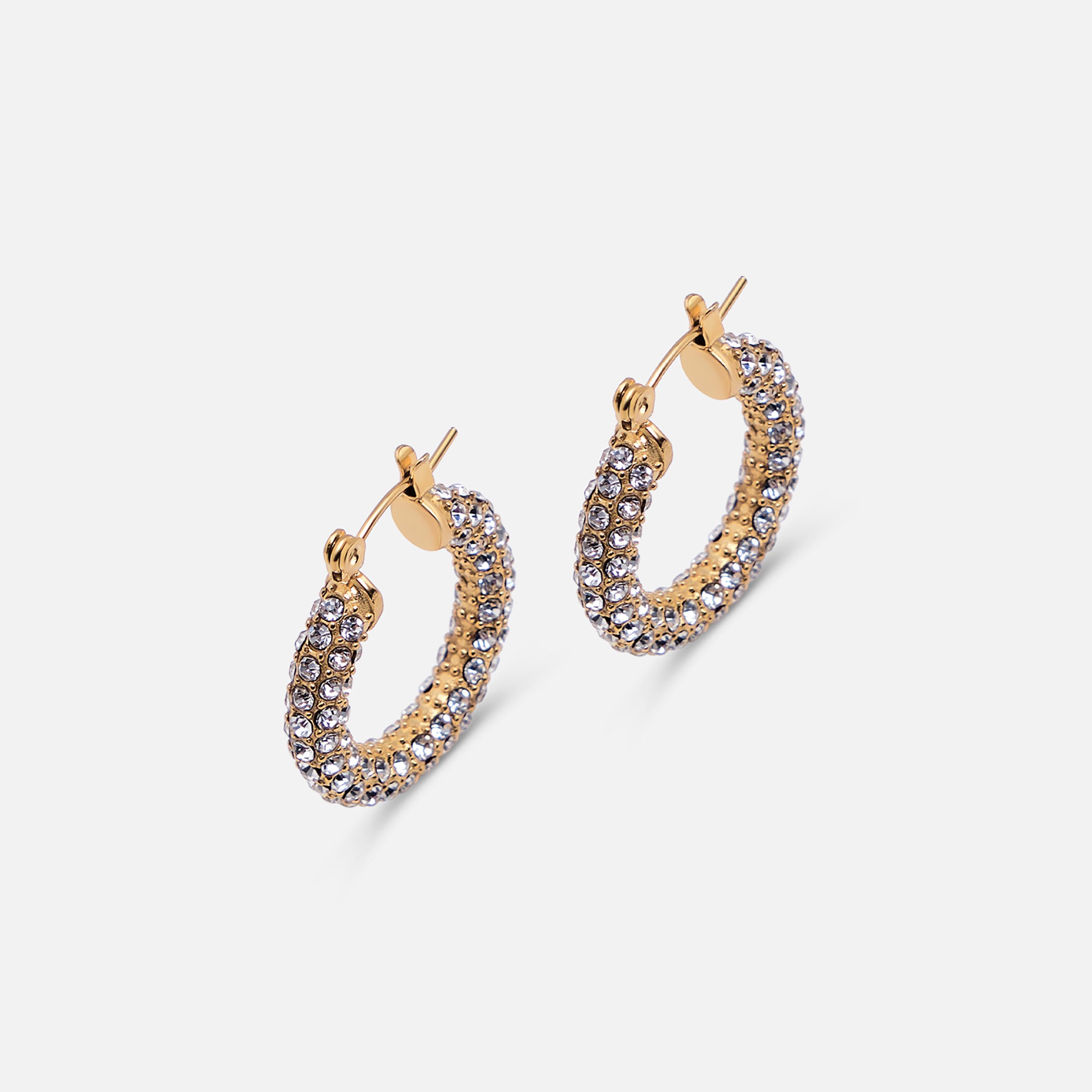 أقراط ليتشي ذهبية حلقية للنساء من الستيل | ear0657-women-watchesandjewellery-jewellery-earrings-image-3