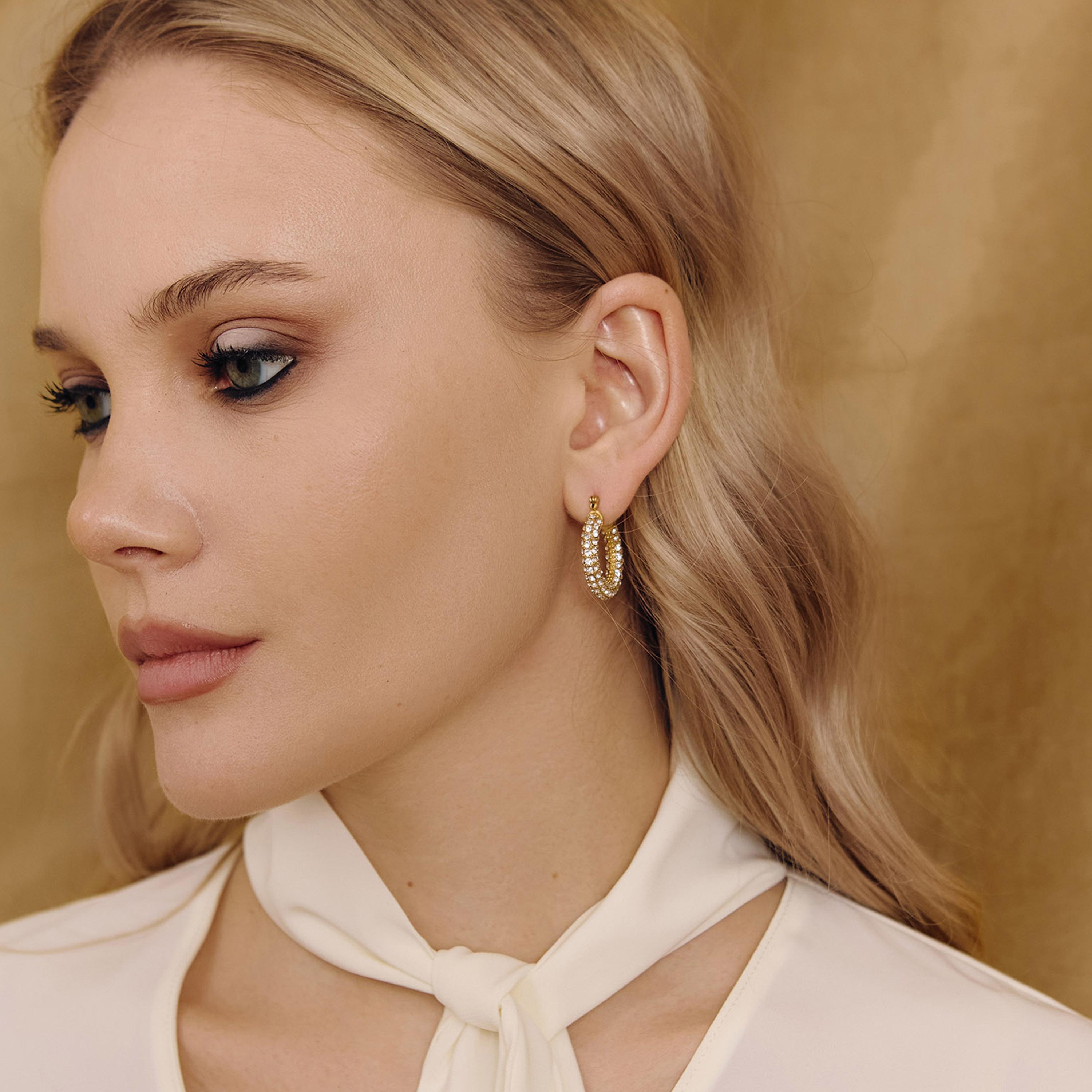 أقراط ليتشي ذهبية حلقية للنساء من الستيل | ear0657-women-watchesandjewellery-jewellery-earrings-image-4