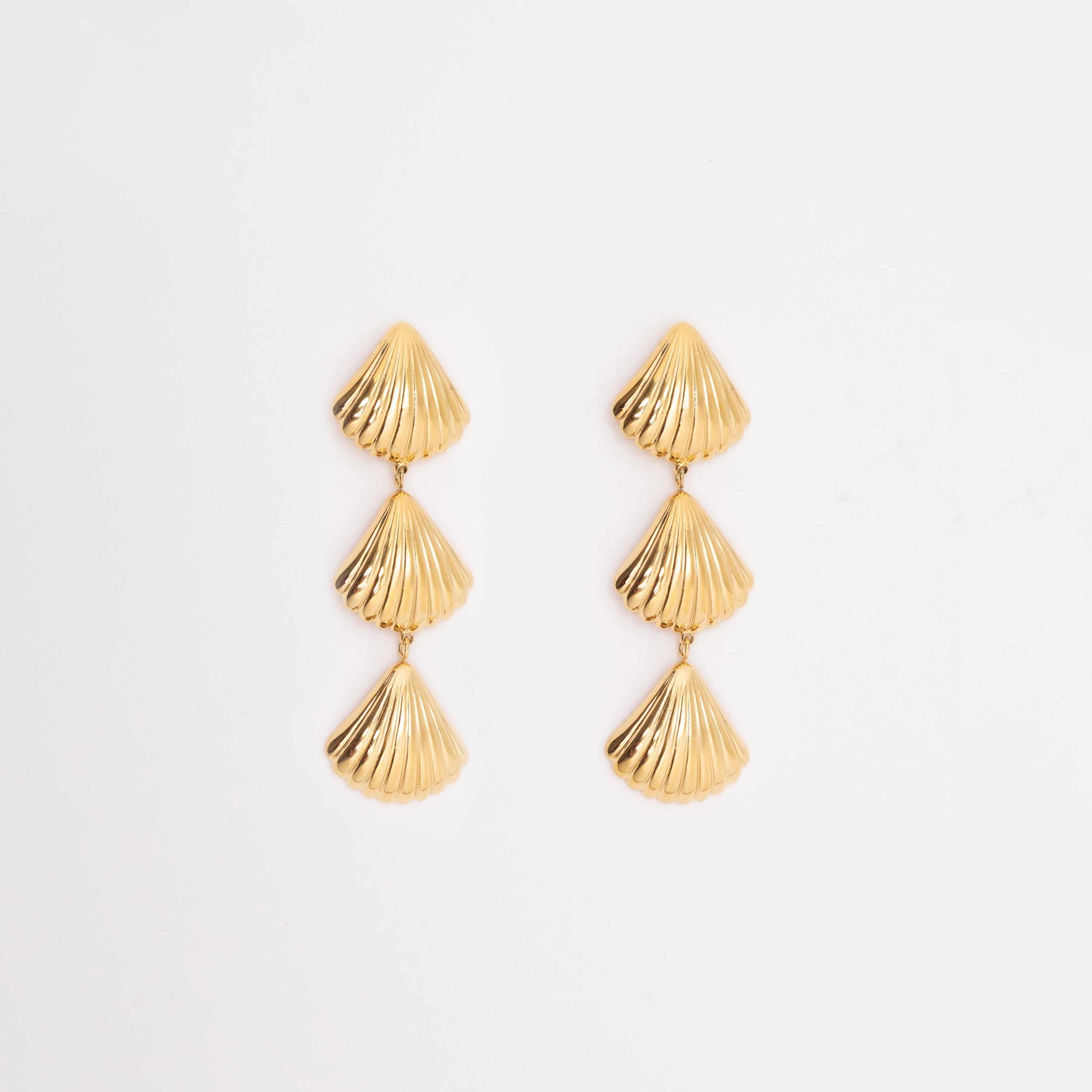 أقراط ليتشي ذهبية متدلية للنساء من الستانلس ستيل | ear0659-women-watchesandjewellery-jewellery-earrings-image-2