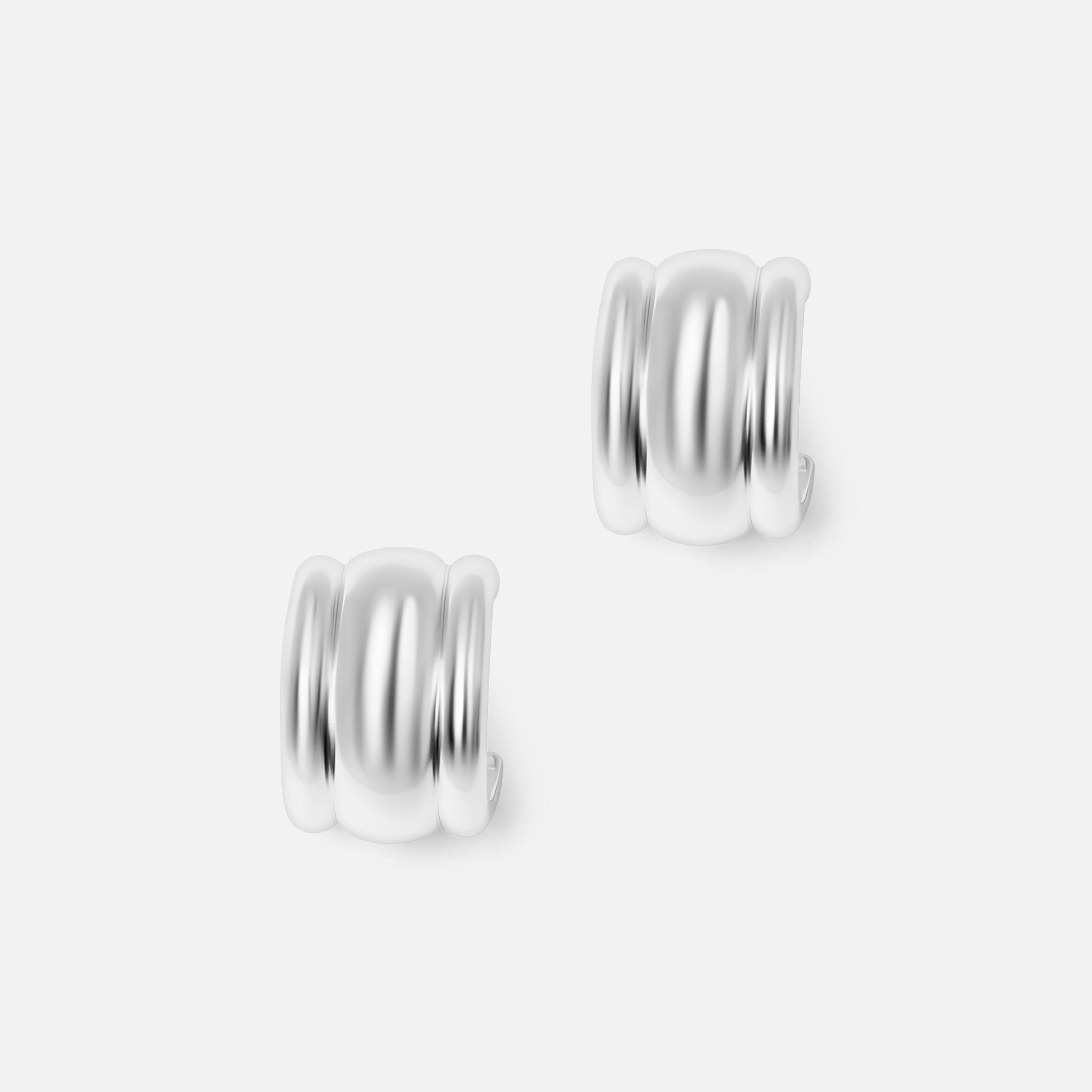 أقراط ليتشي فضية حلقية للنساء من سبيكة النحاس | ear0664-women-watchesandjewellery-jewellery-earrings-image-2