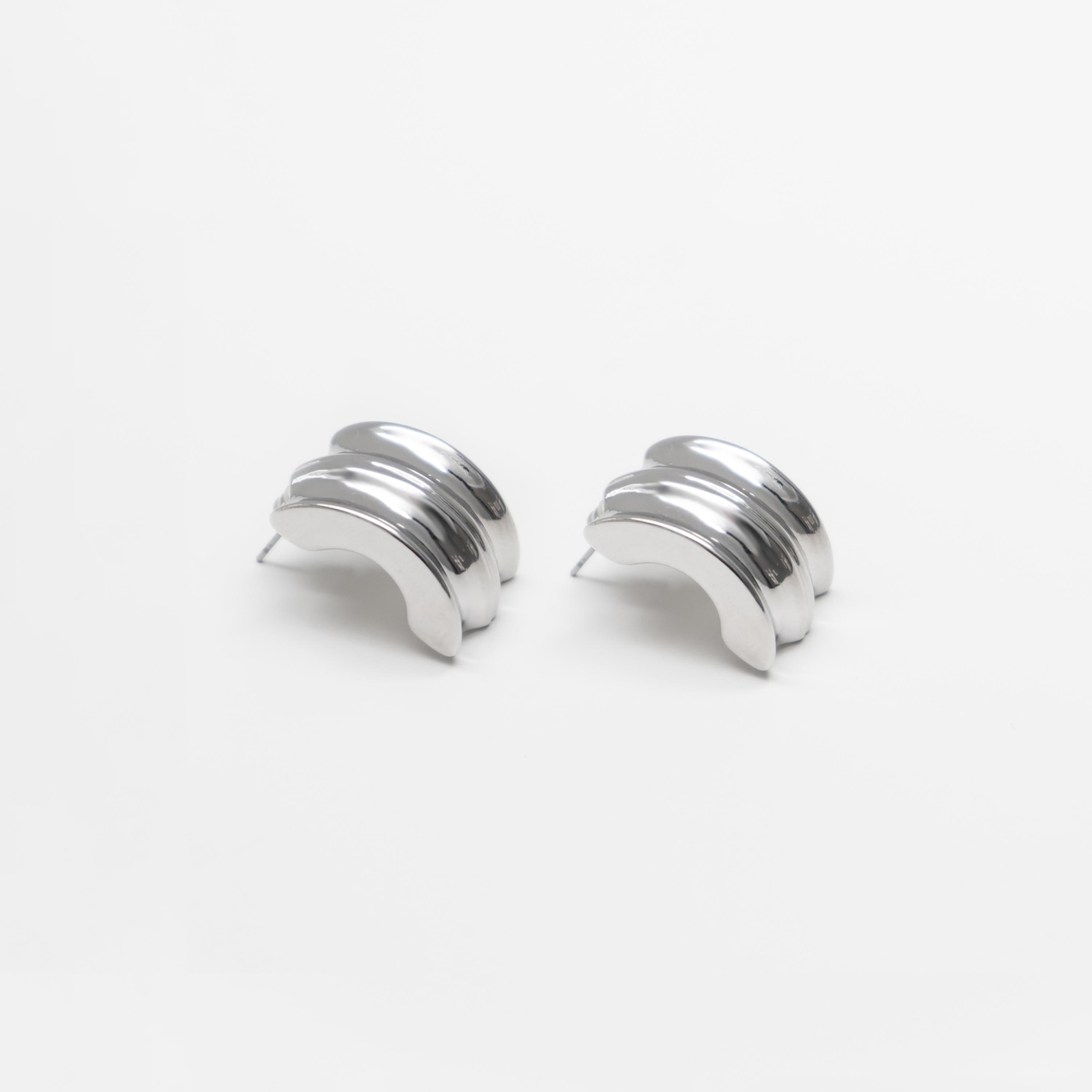 أقراط ليتشي فضية حلقية للنساء من سبيكة النحاس | ear0664-women-watchesandjewellery-jewellery-earrings-image-3