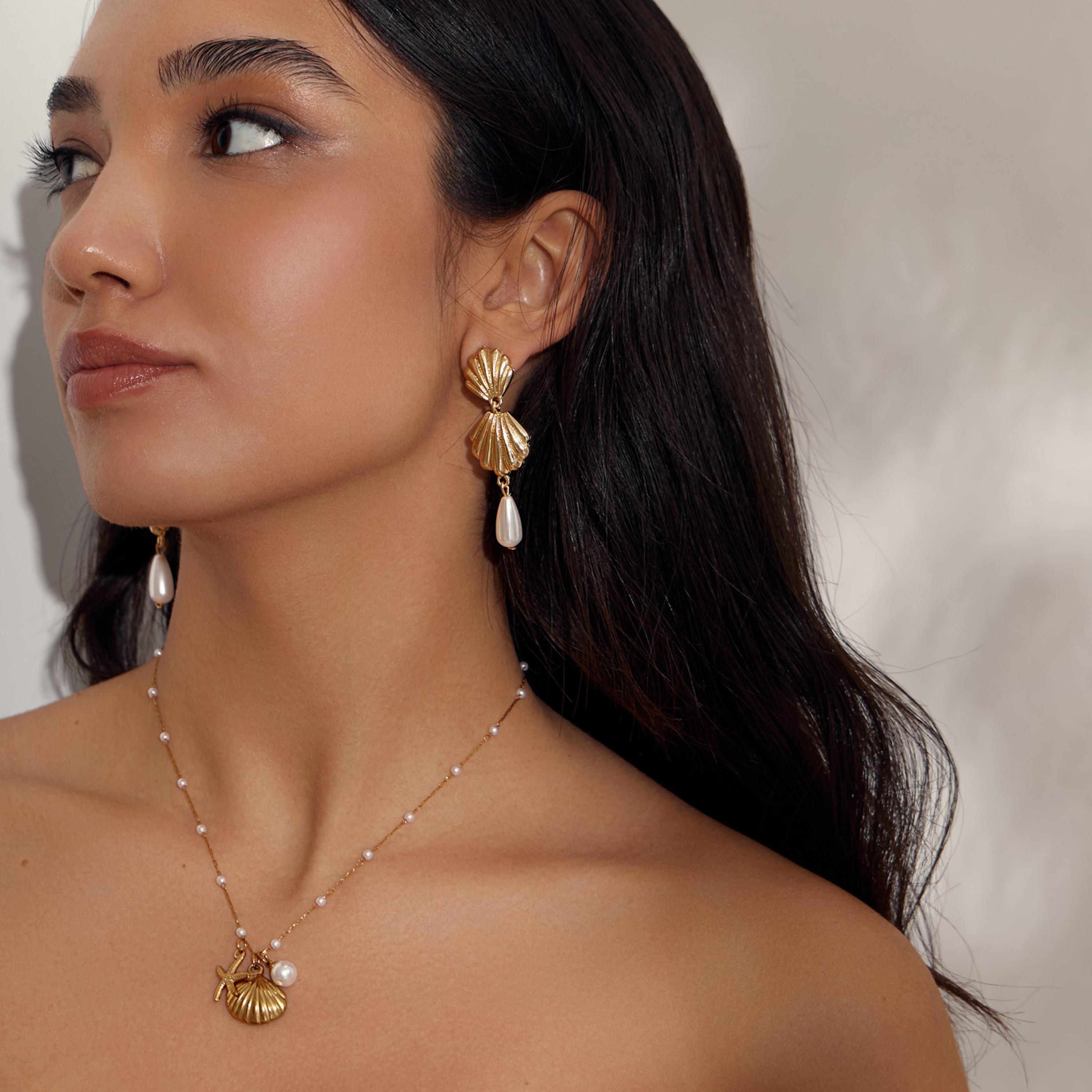 أقراط ليتشي ذهبية متدلية للنساء من الستيل | ear0665-women-watchesandjewellery-jewellery-earrings-image-4