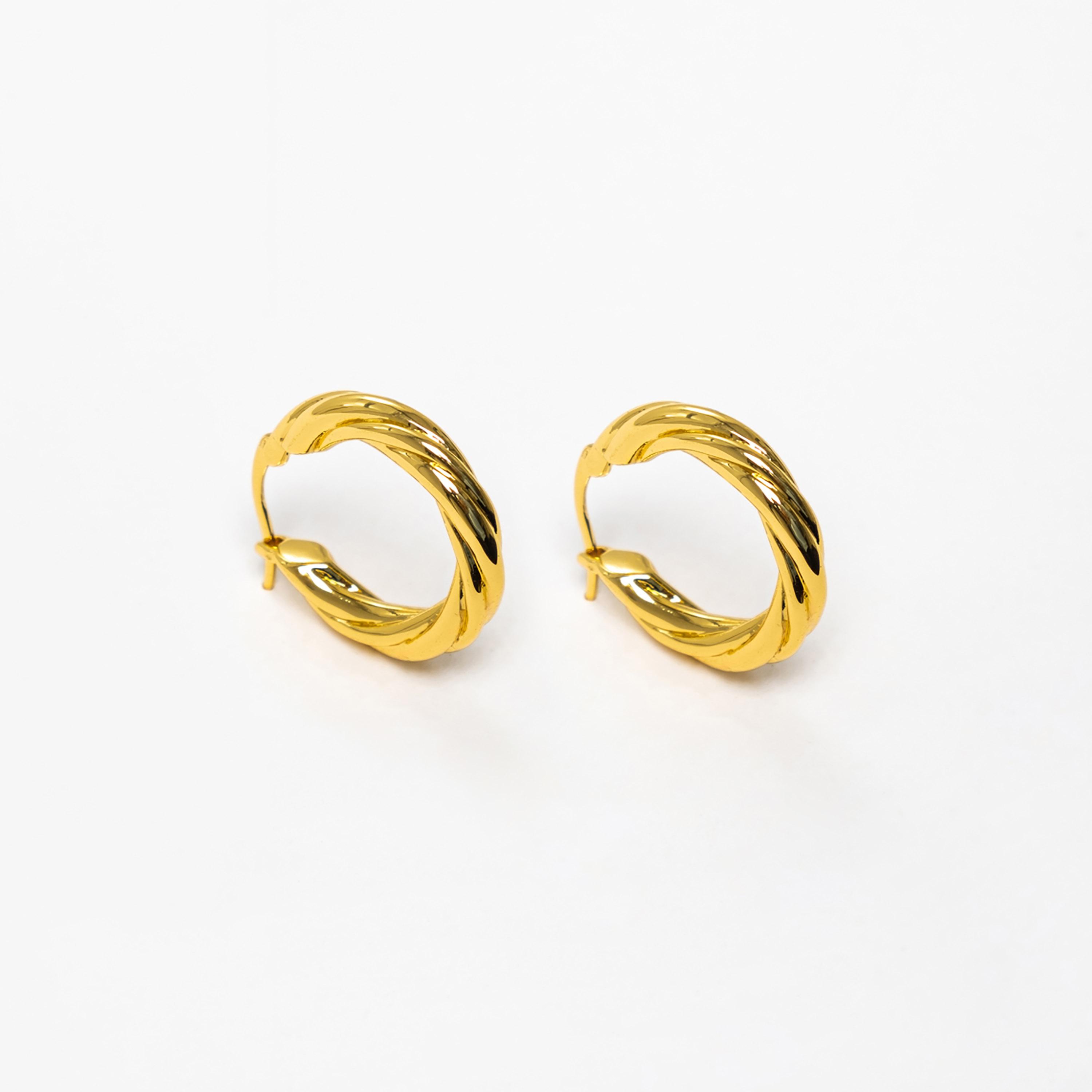 أقراط ليتشي ذهبية حلقية للنساء من سبيكة النحاس | ear0669-women-watchesandjewellery-jewellery-earrings-image-2