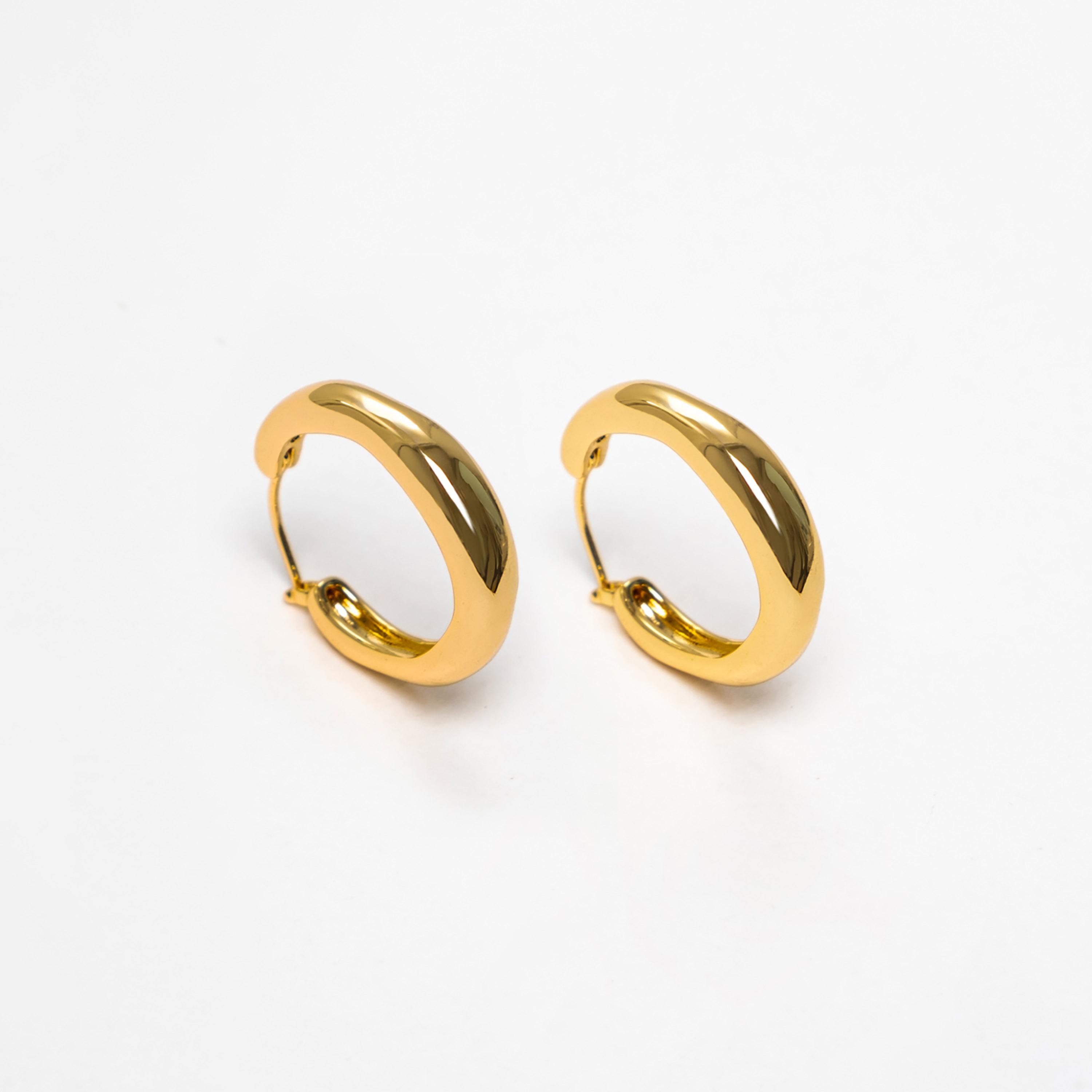 أقراط ليتشي ذهبية حلقية للنساء من سبيكة النحاس | ear0670-women-watchesandjewellery-jewellery-earrings-image-2