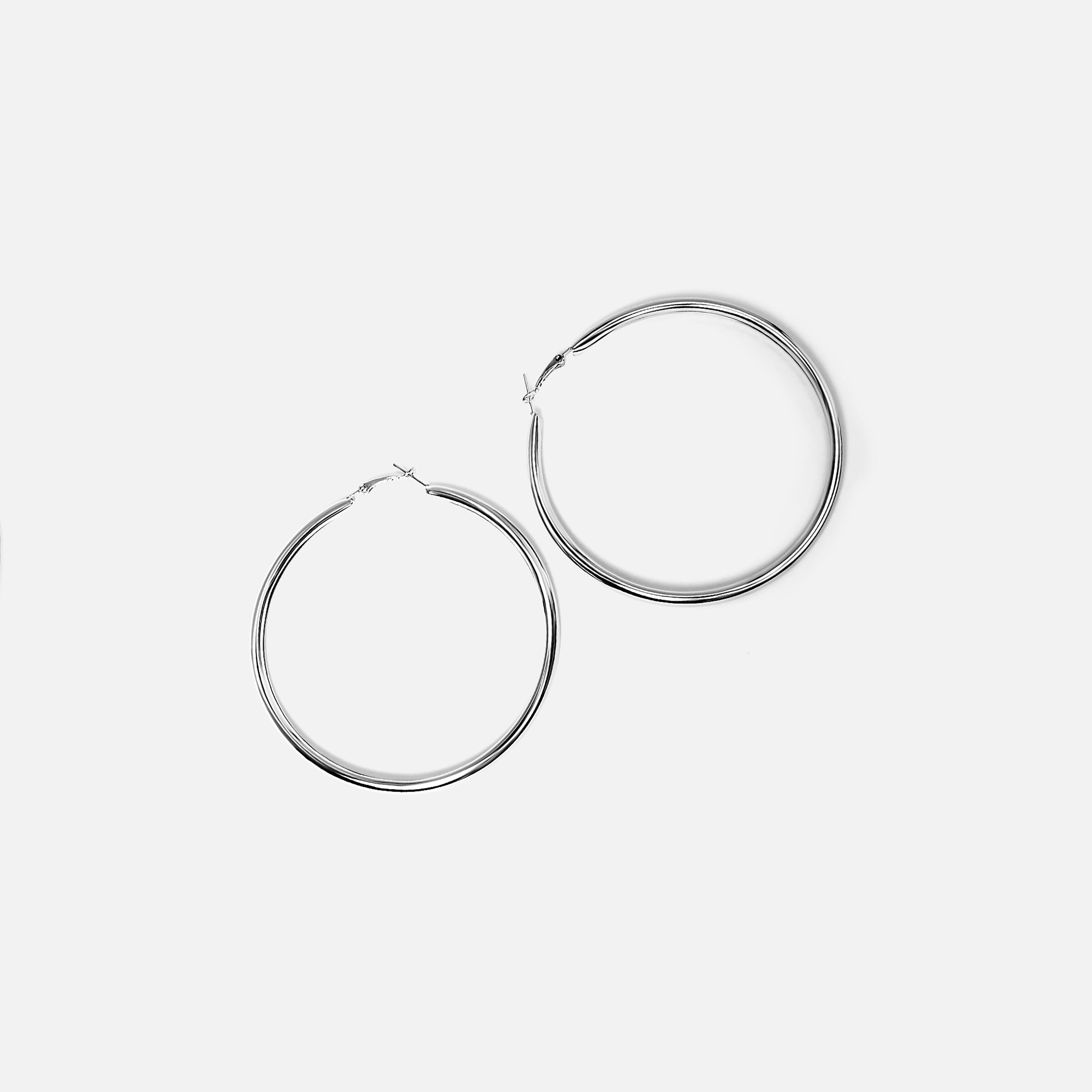 أقراط ليتشي فضية حلقية للنساء من سبيكة النحاس | ear0674-women-watchesandjewellery-jewellery-earrings-image-2