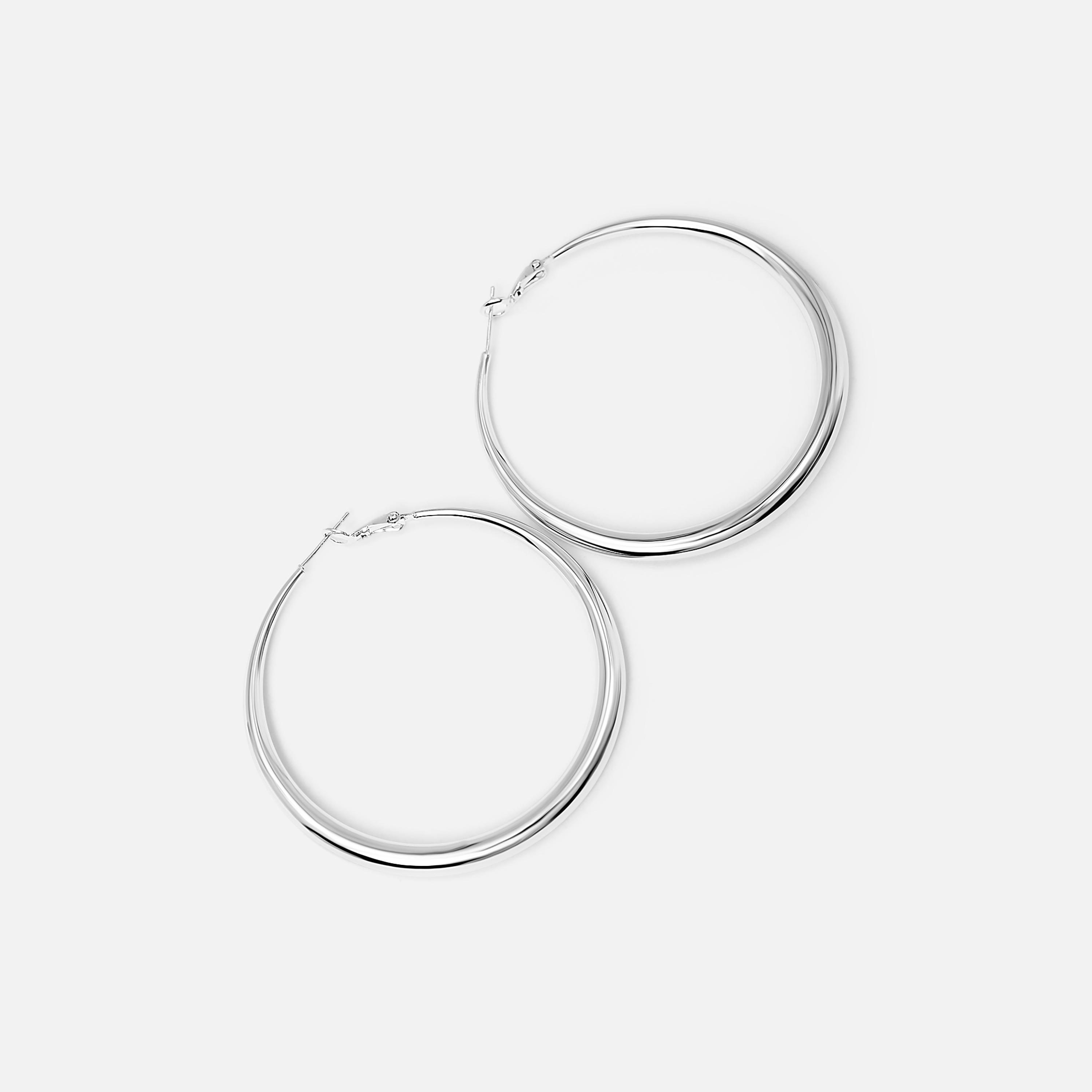 أقراط ليتشي فضية حلقية للنساء من سبيكة النحاس | ear0675-women-watchesandjewellery-jewellery-earrings-image-2