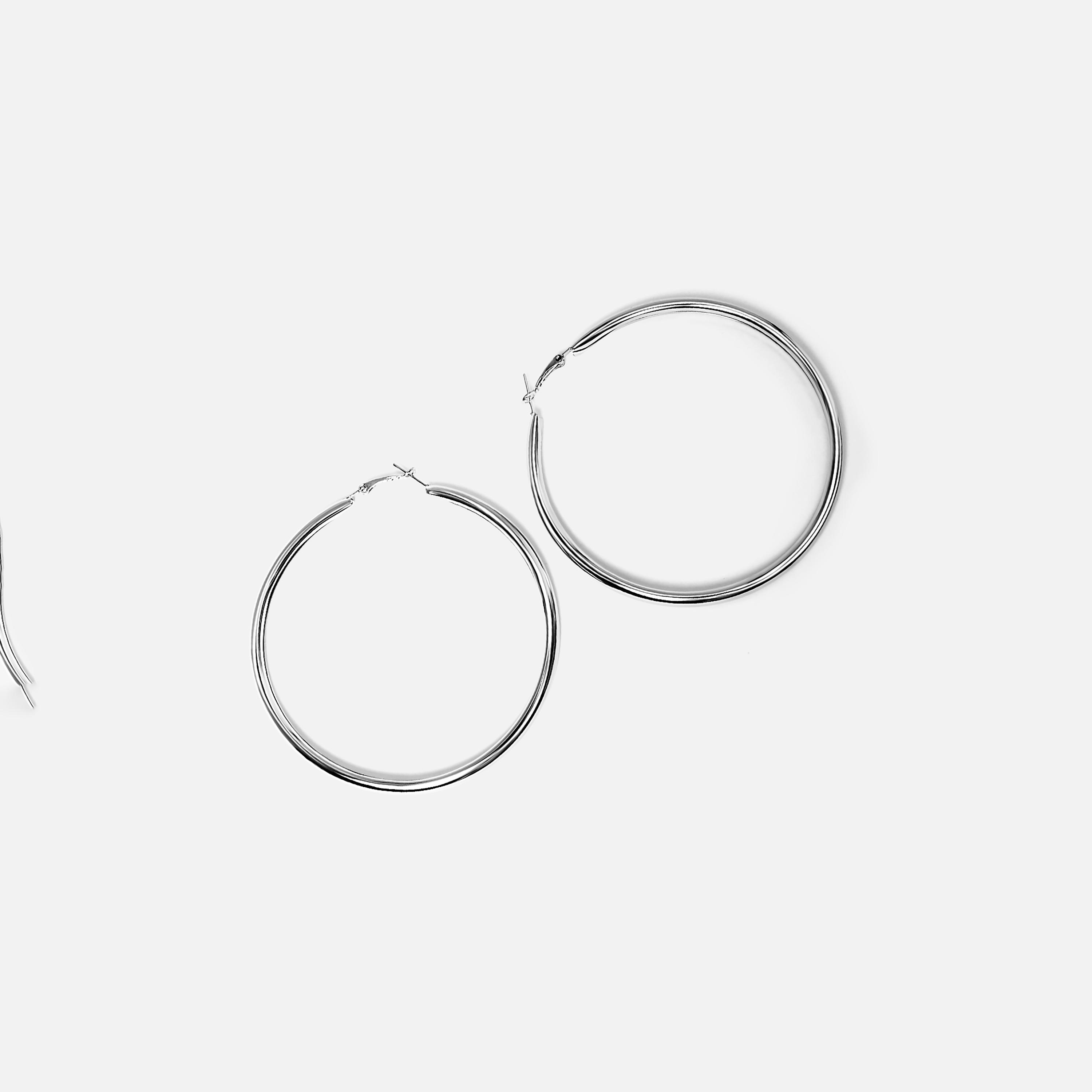 أقراط ليتشي فضية حلقية للنساء من سبيكة النحاس | ear0675-women-watchesandjewellery-jewellery-earrings-image-3