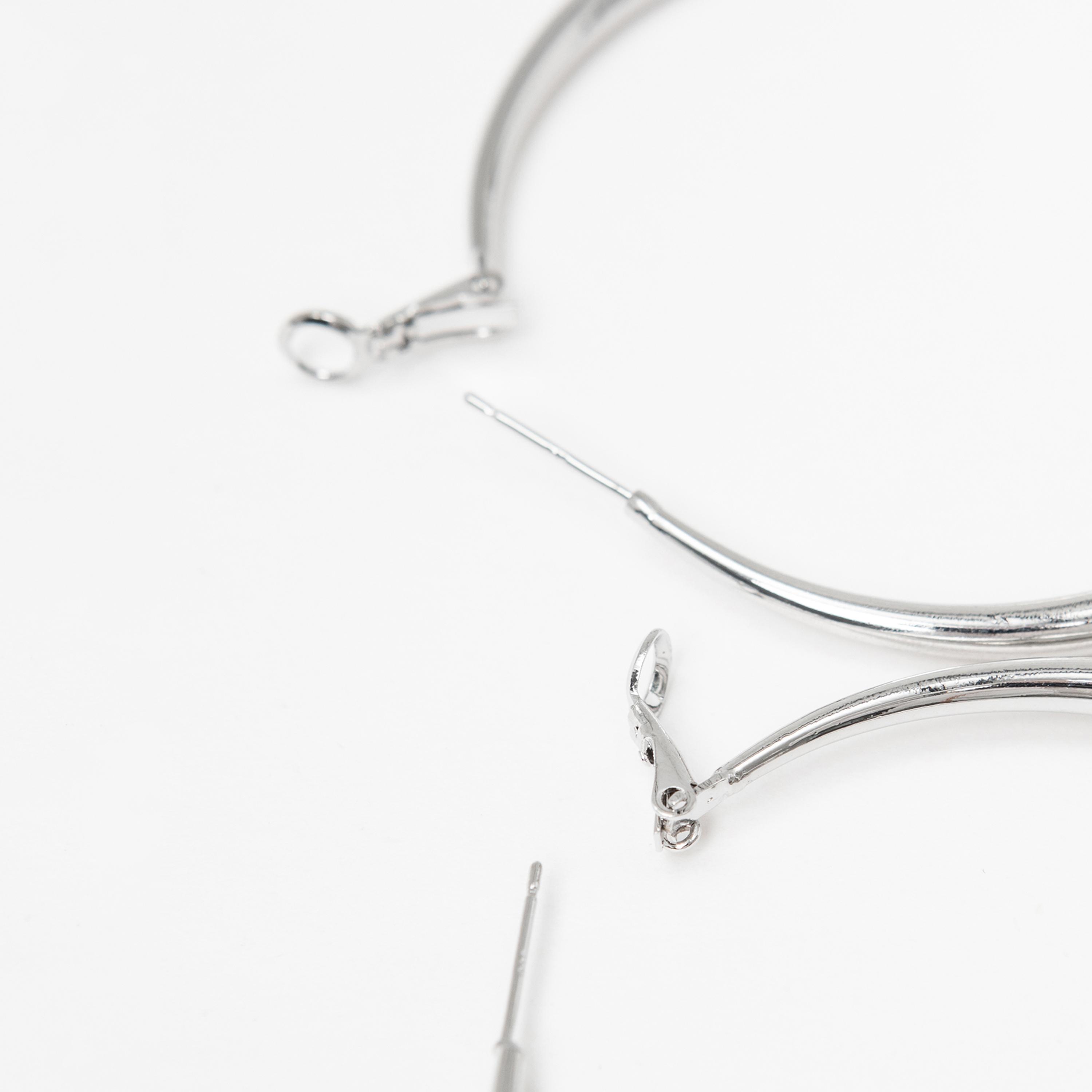 أقراط ليتشي فضية حلقية للنساء من سبيكة النحاس | ear0675-women-watchesandjewellery-jewellery-earrings-image-4