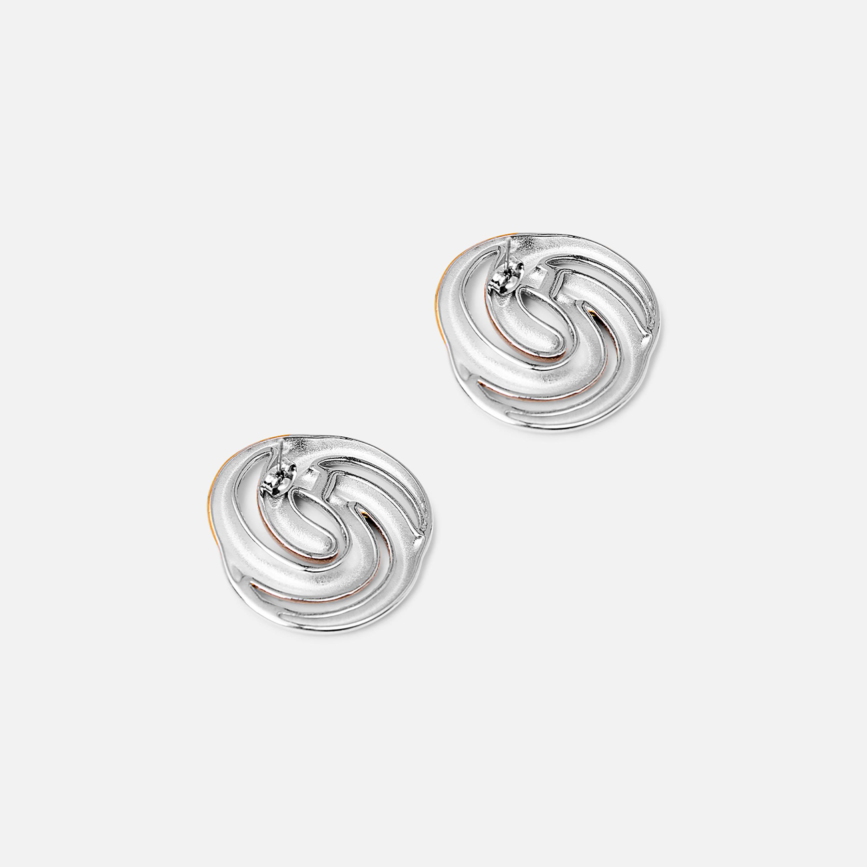 أقراط ليتشي فضية صغيرة للنساء من الستانلس ستيل | ear0682-women-watchesandjewellery-jewellery-earrings-image-3