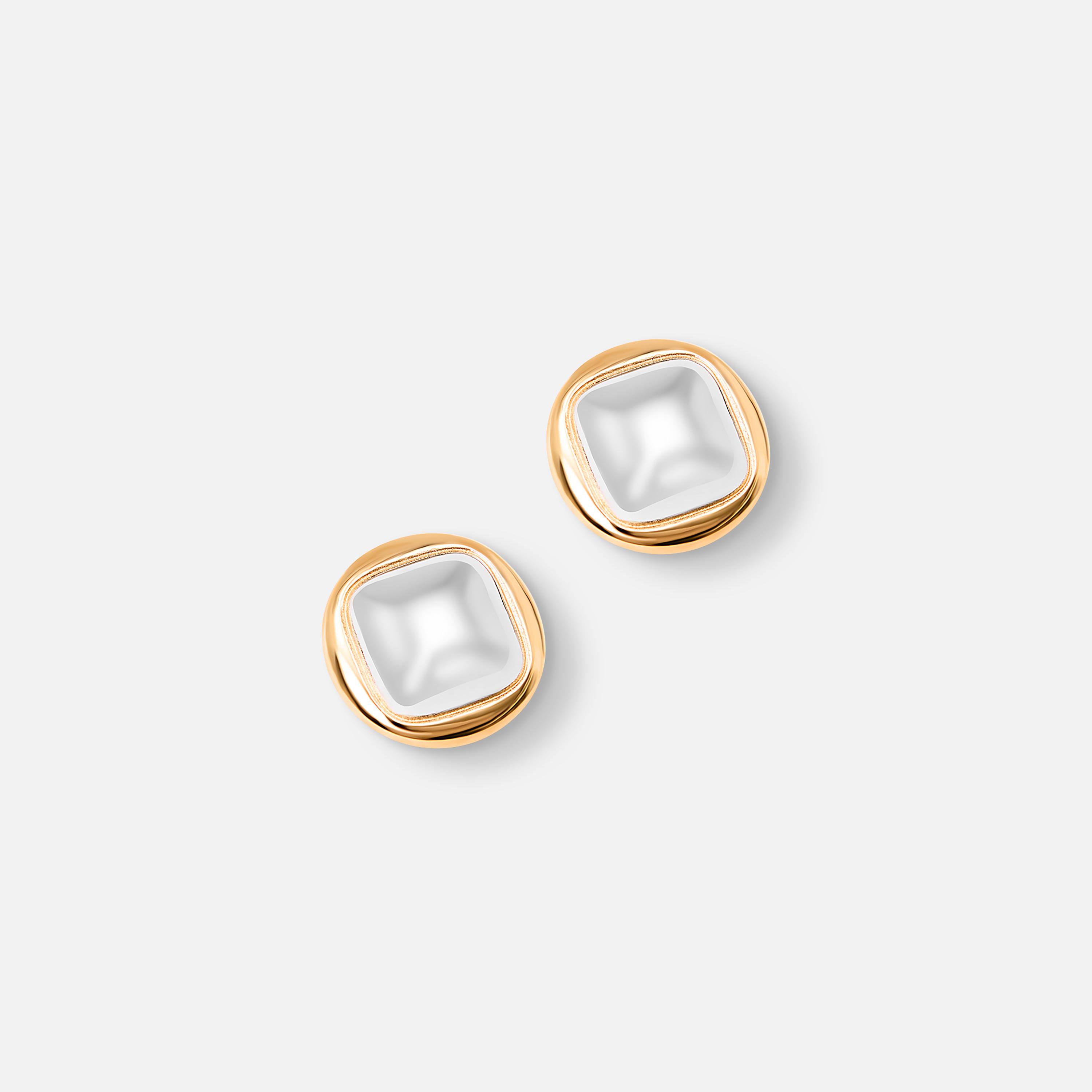 أقراط ليتشي ذهبية صغيرة للنساء من الستانلس ستيل | ear0683-women-watchesandjewellery-jewellery-earrings-image-2