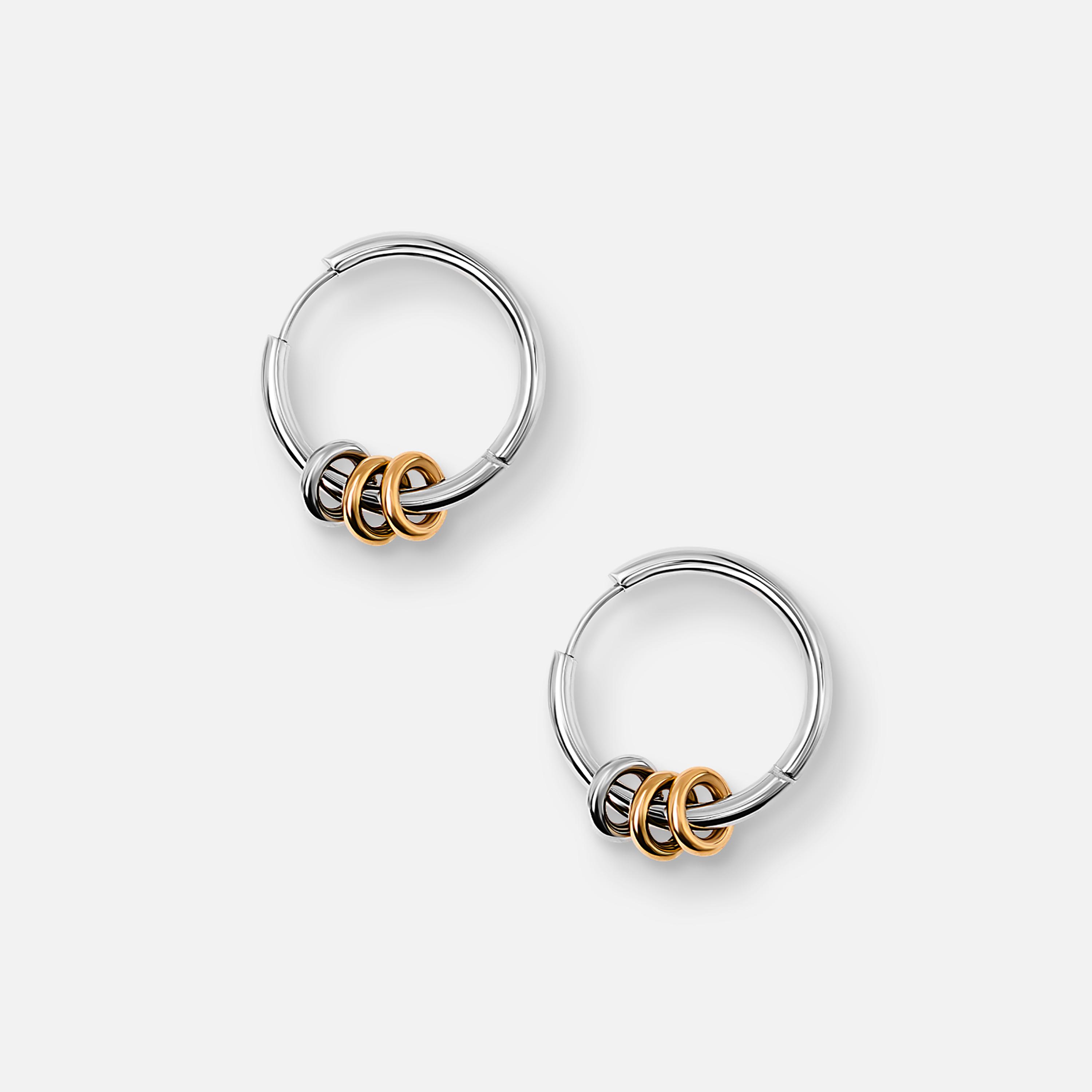 أقراط ليتشي فضية حلقية للنساء من الستانلس ستيل | ear0684-women-watchesandjewellery-jewellery-earrings-image-2
