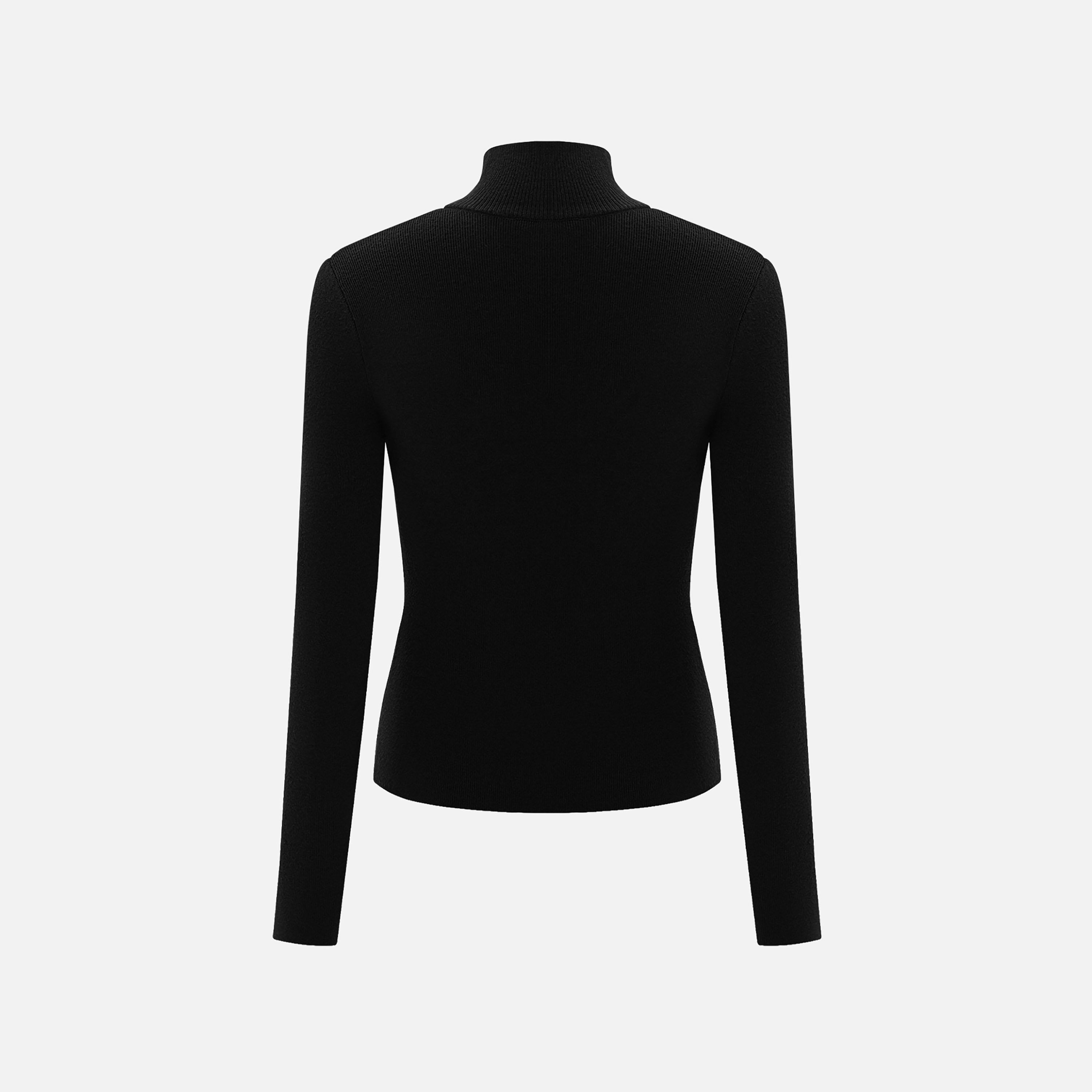 بلوفر حريمي أسود بياقة مرتفعة وأكمام ضيقة من ليتشي-women-winterwear-cardigansandjumpers-jumpers-image-6