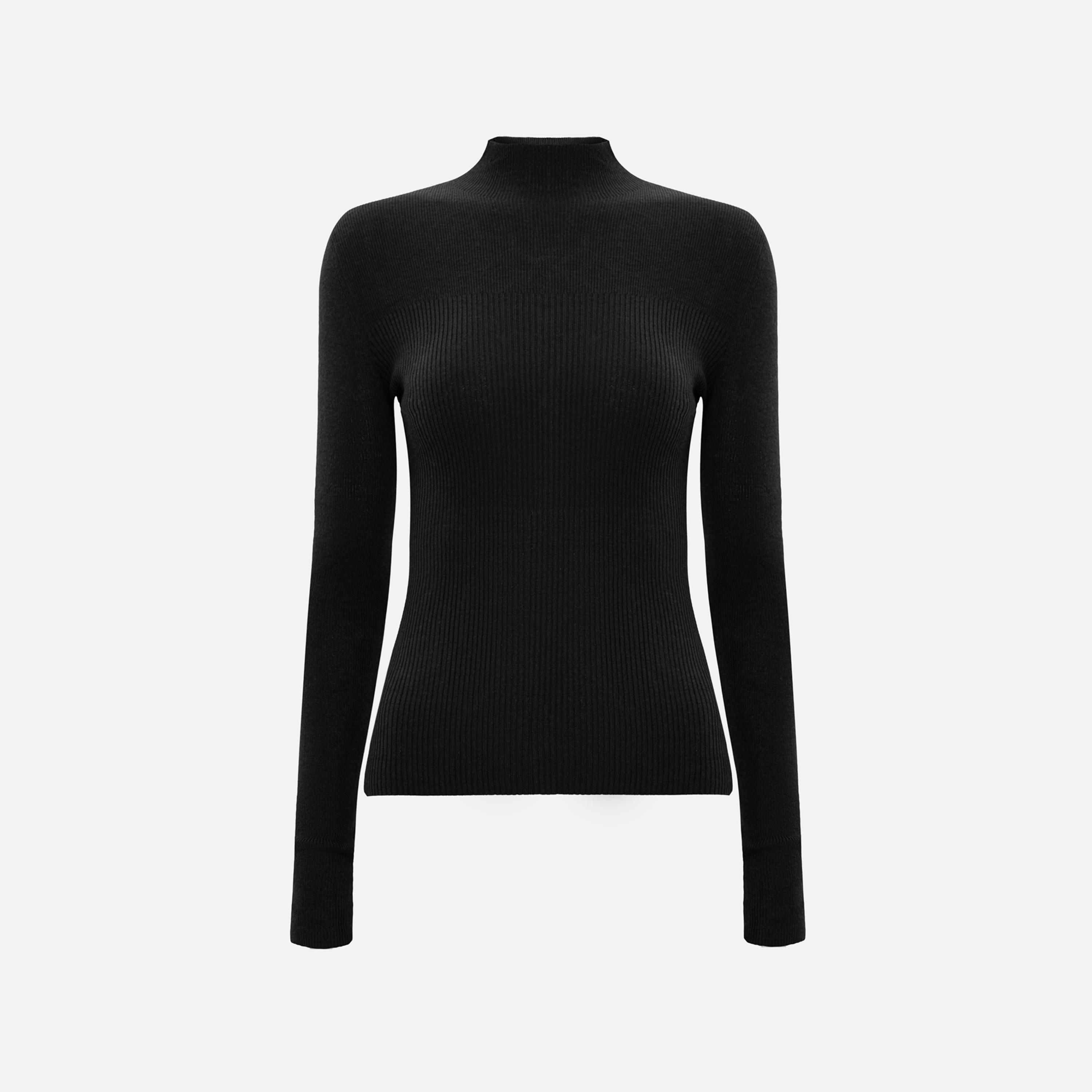 Lichi Black Mock Neck Women's Sweater-women-winterwear-cardigansandjumpers-jumpers-image-5