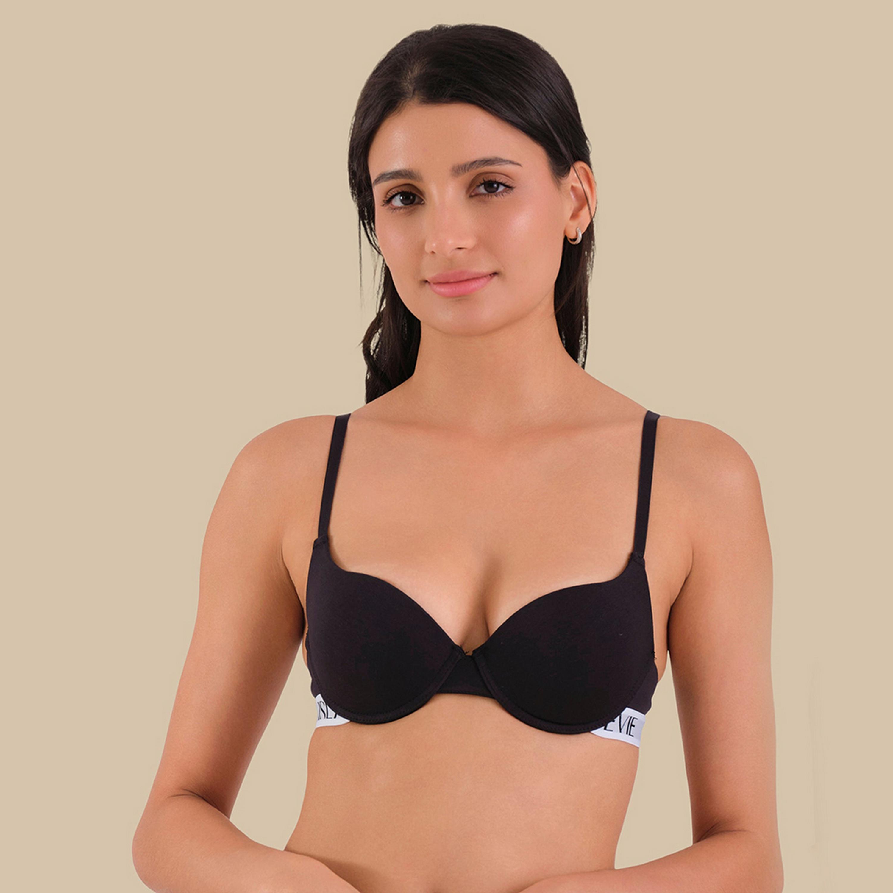 حمالة صدر نسائية تي شيرت قطن بأسلاك وداعمة متوسطة ومبطنة من إيزلا آند إيفي-women-clothing-lingerie-bras-image-1
